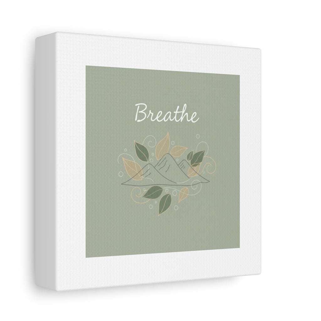 Breathe Mountain Line Canvas | Nature Symbols, Minimal Forest Wall Art