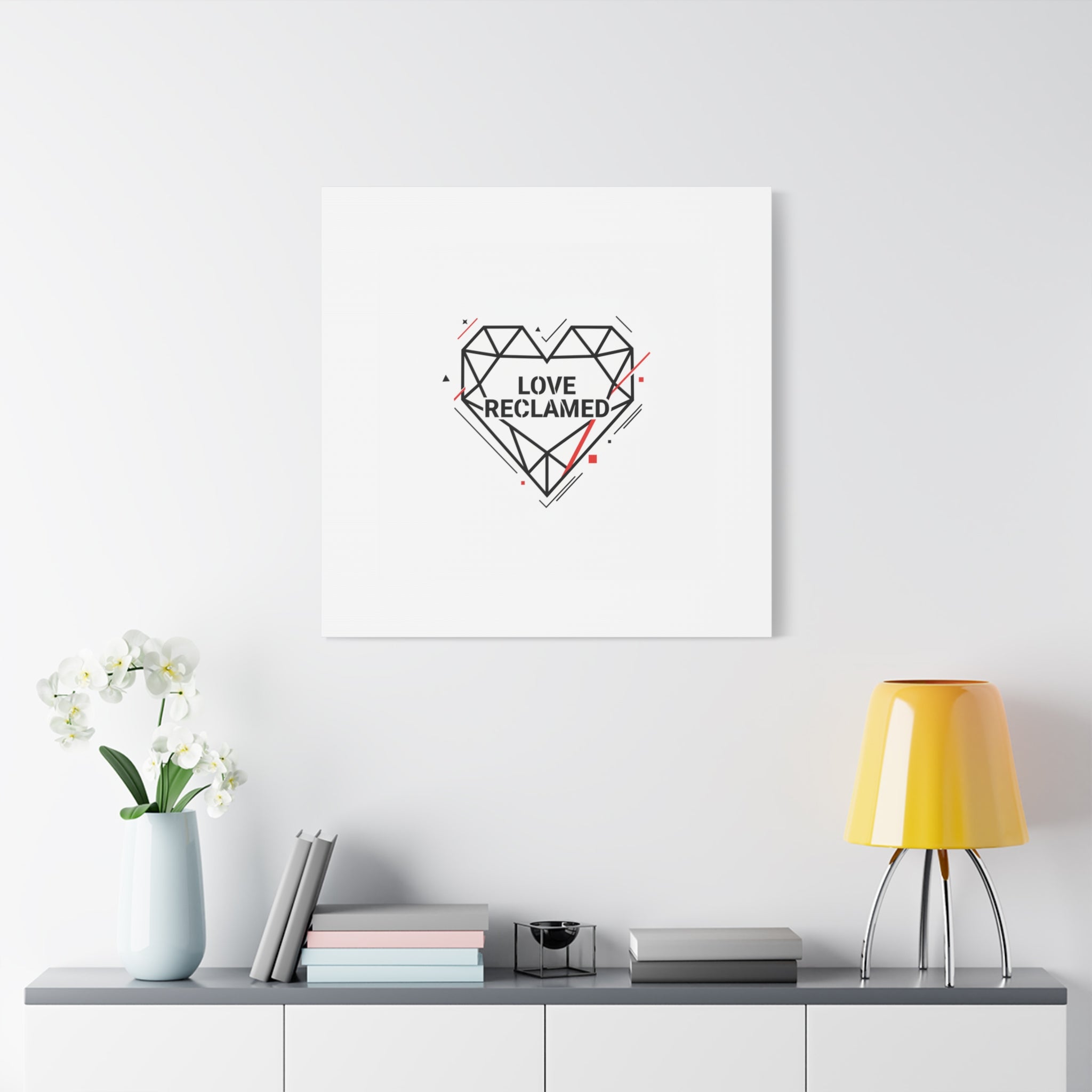 Love Reclaimed Canvas | modern heart design, minimalist love icon