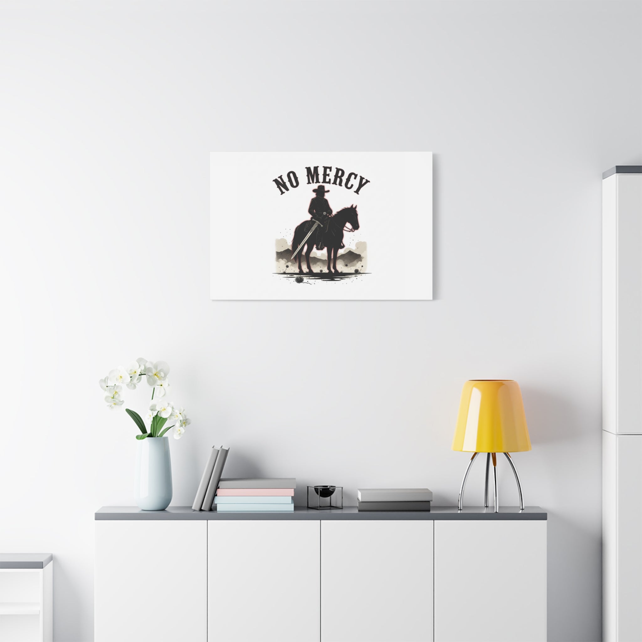 No Mercy Cowboy Skull Canvas | western skull art, gothic Americana