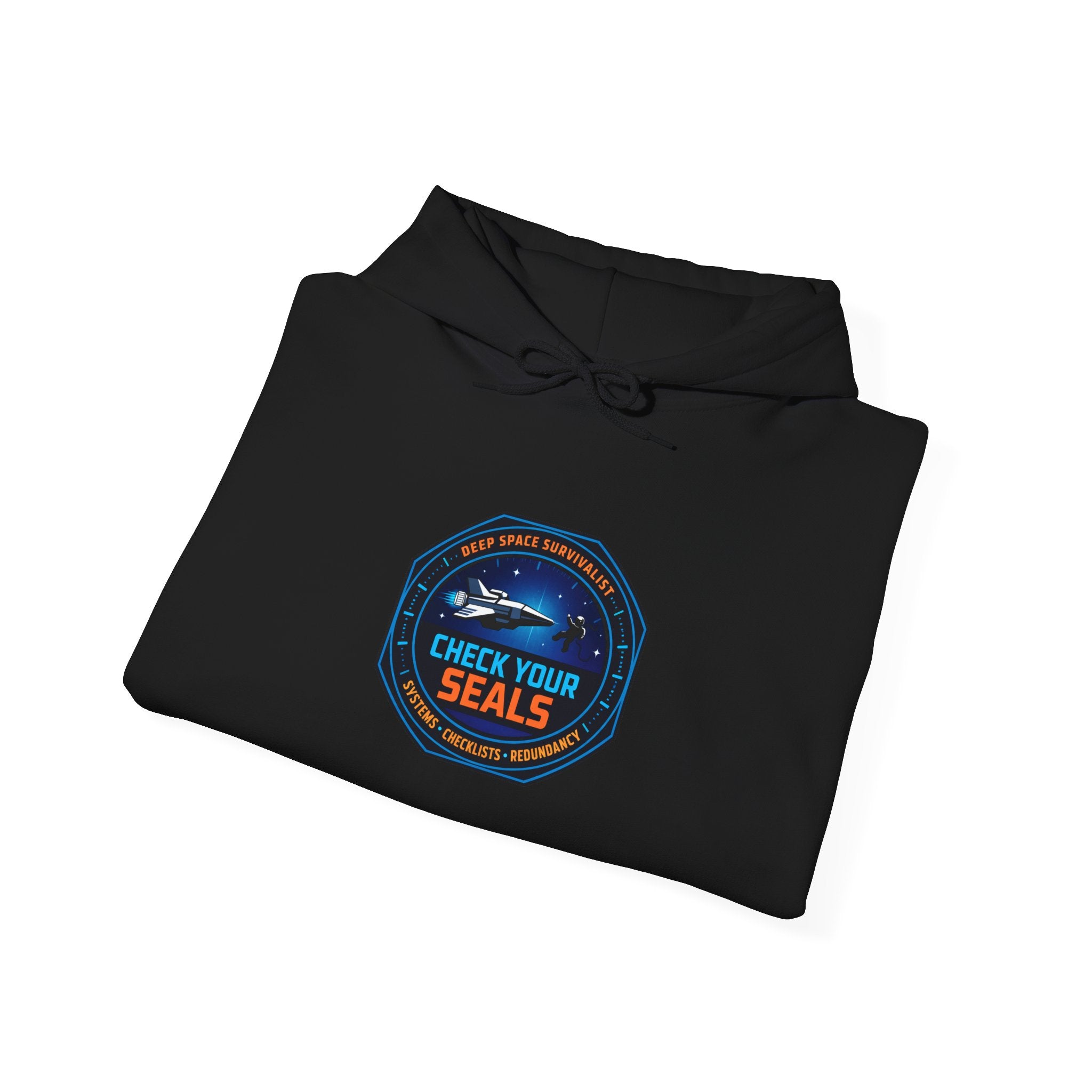 Check Your Seals mission patch Hoodie | hard sci‑fi, space survival, exploration