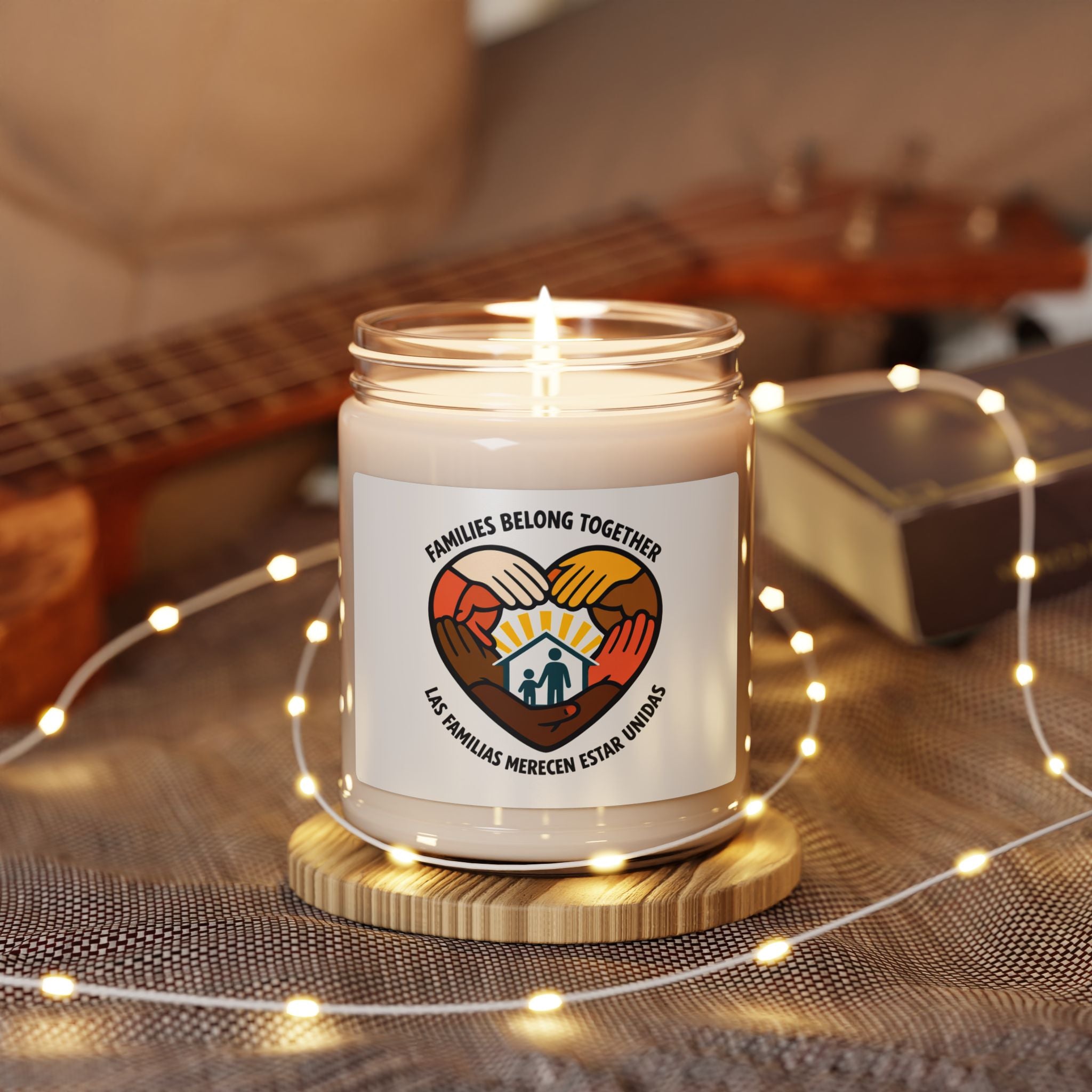 Families Belong Together Candle | Solidarity, Inclusive, Bilingual (Las Familias Merecen Estar Unidas)
