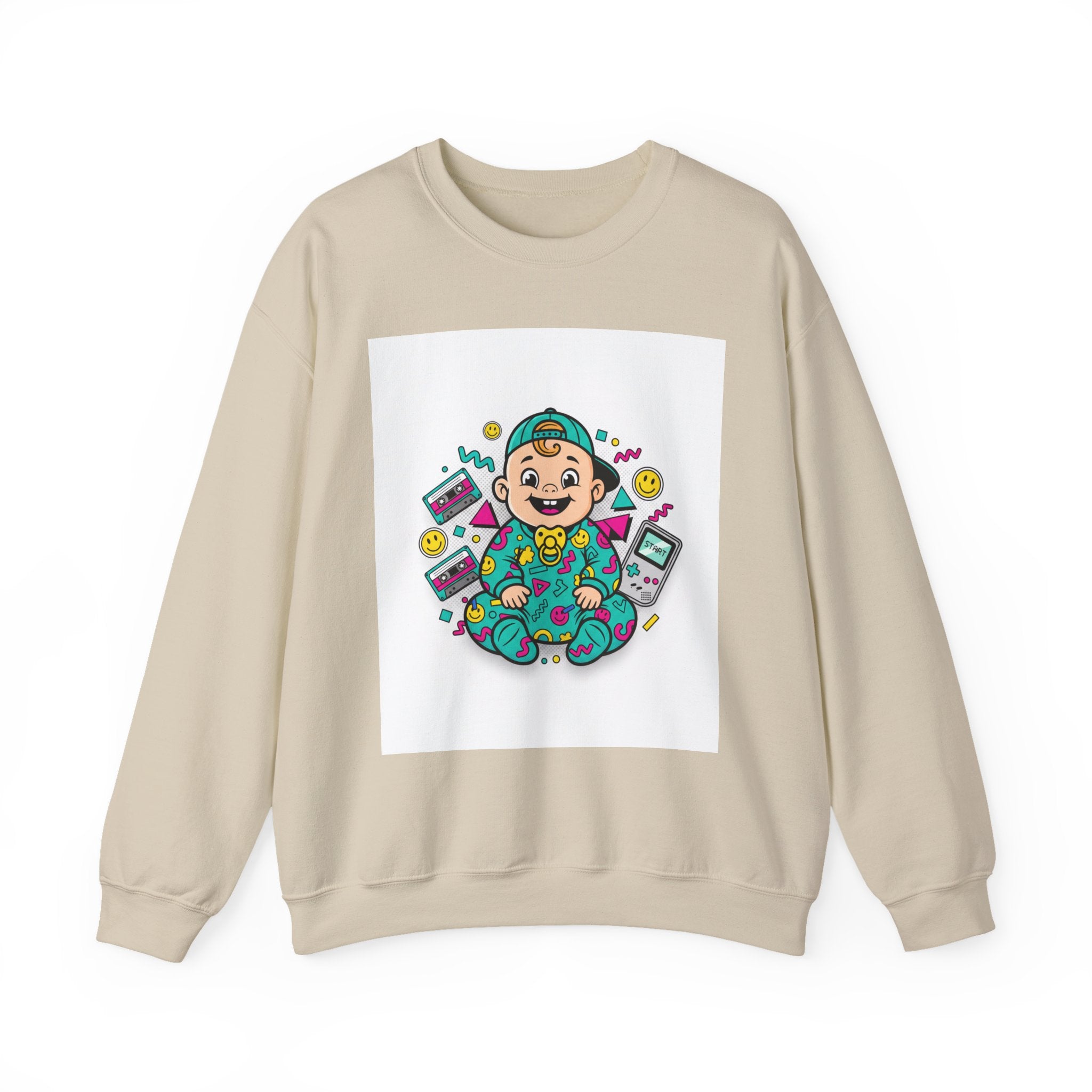 Retro Gamer Baby Crewneck Sweatshirt — Cute Arcade Controller Design