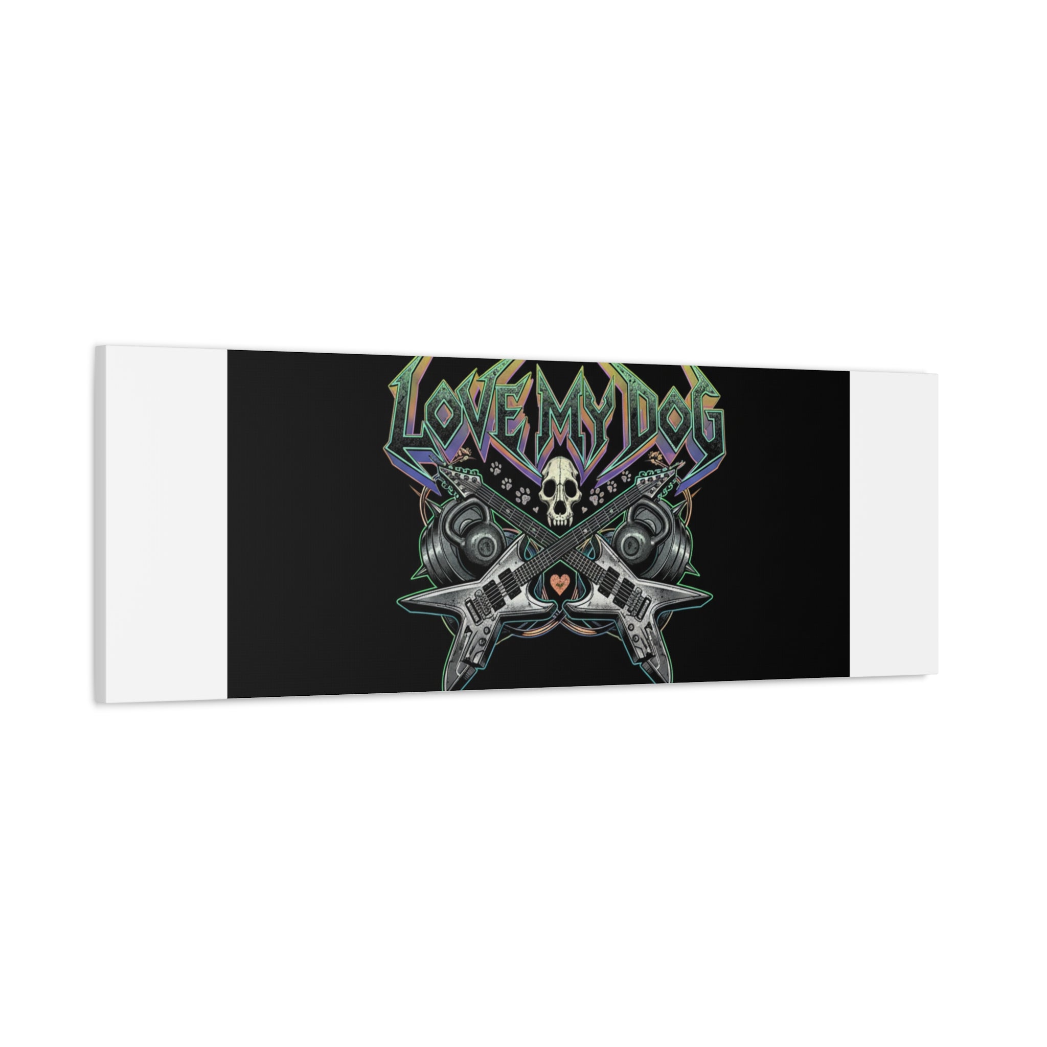 Love My Dog metal font Canvas | gothic wellness quote, edgy self-care merch