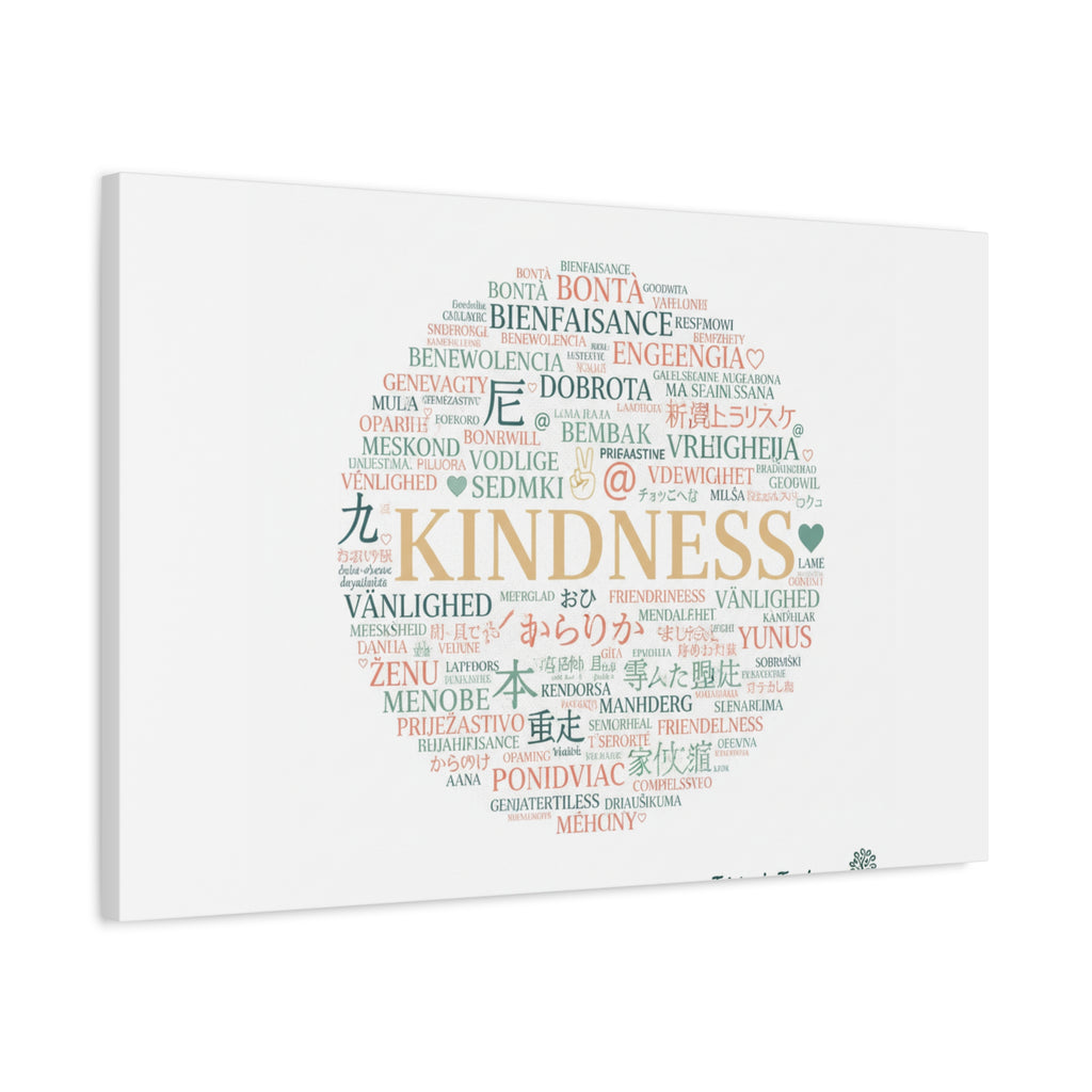 Kindness Word Cloud Canvas | Fresh Start Minimalist Wall Art