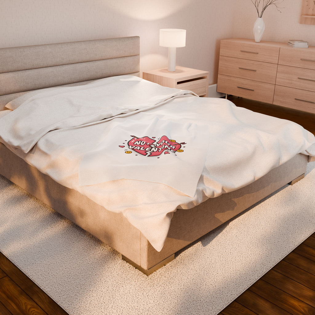 Not Your Valentine Velveteen Blanket | ironic valentines, sarcastic hearts