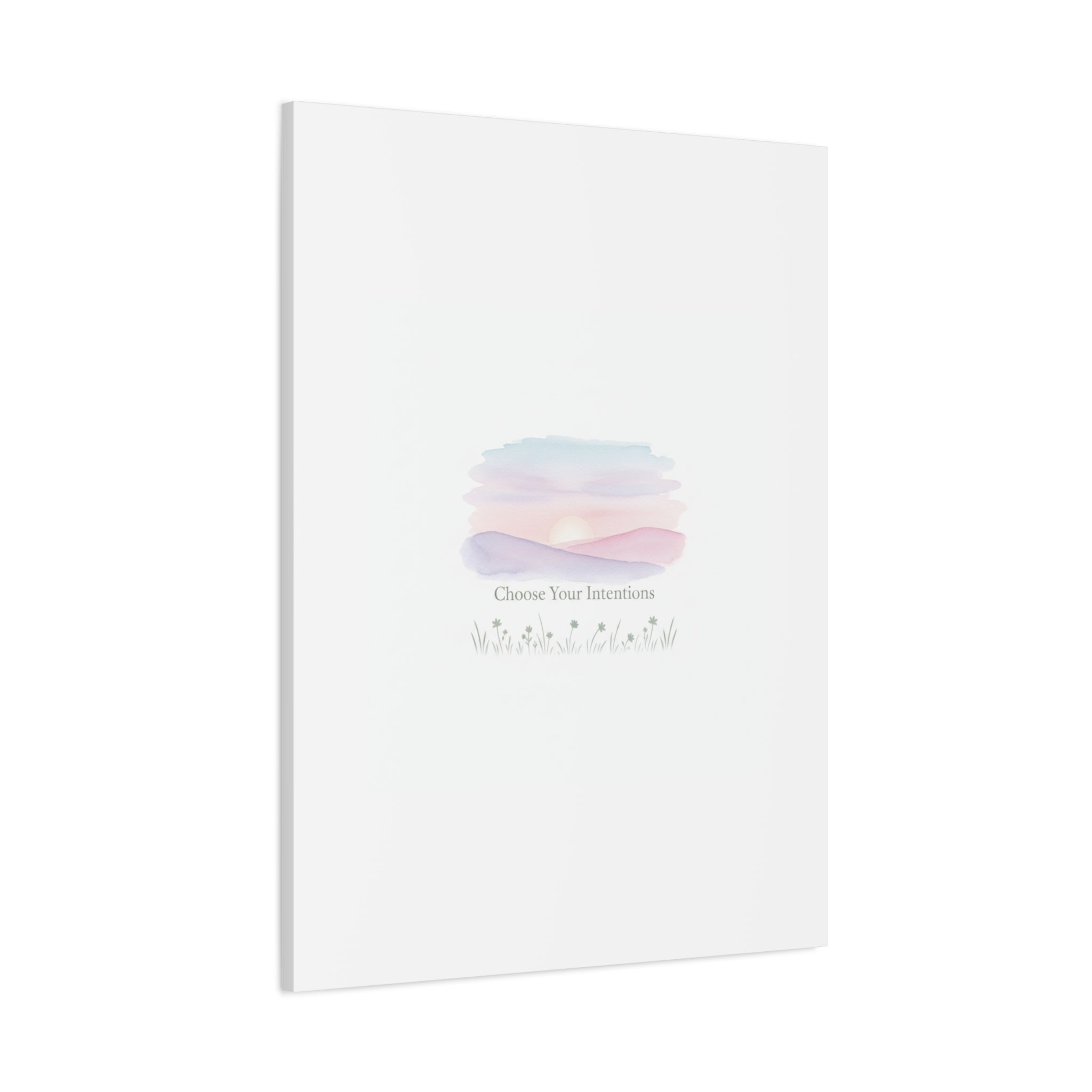 Choose Your Intentions Canvas, soft wellness poster, pastel gradient mindfulness art