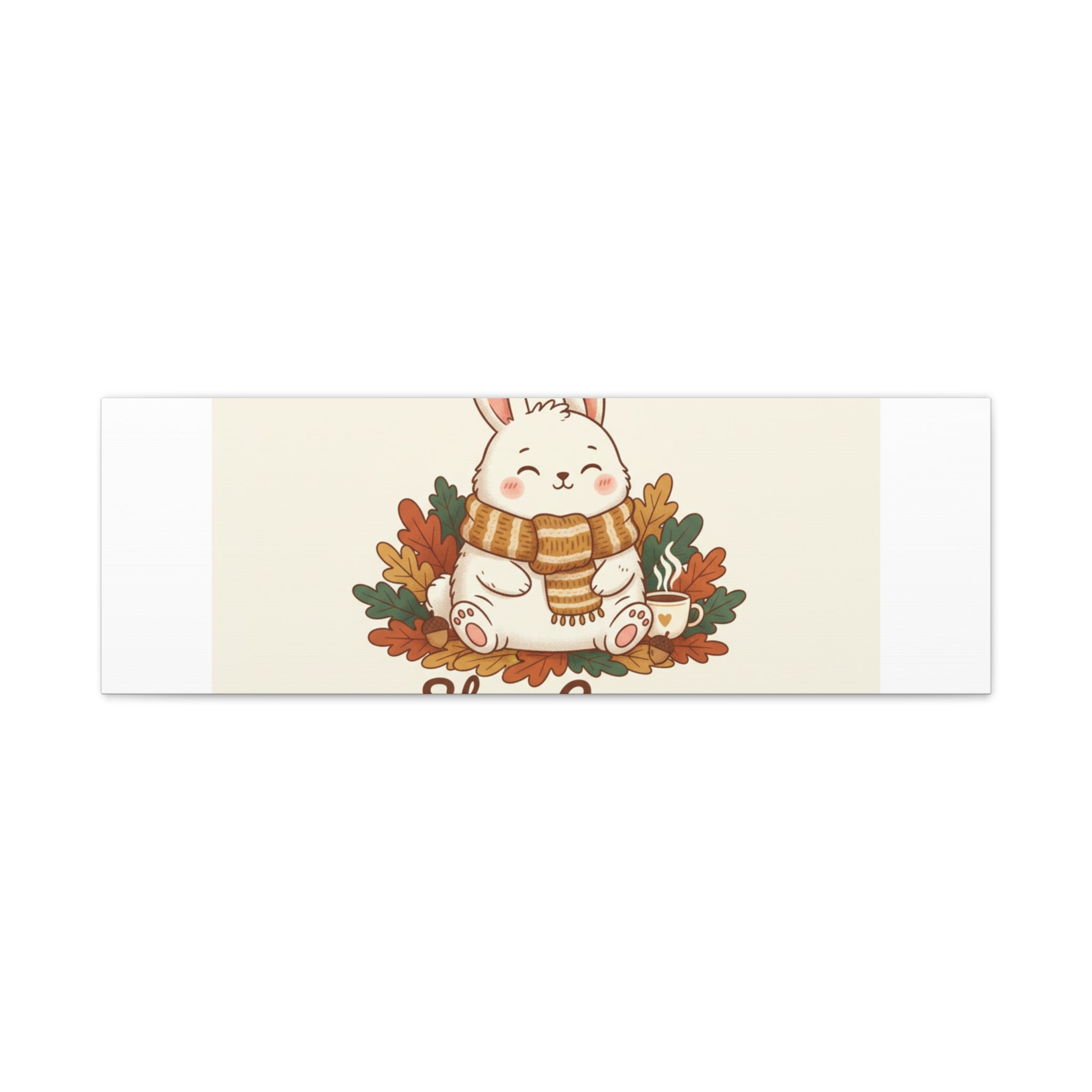 Cozy Bunny Illustration Canvas | Cute Critter Winter Forest Art