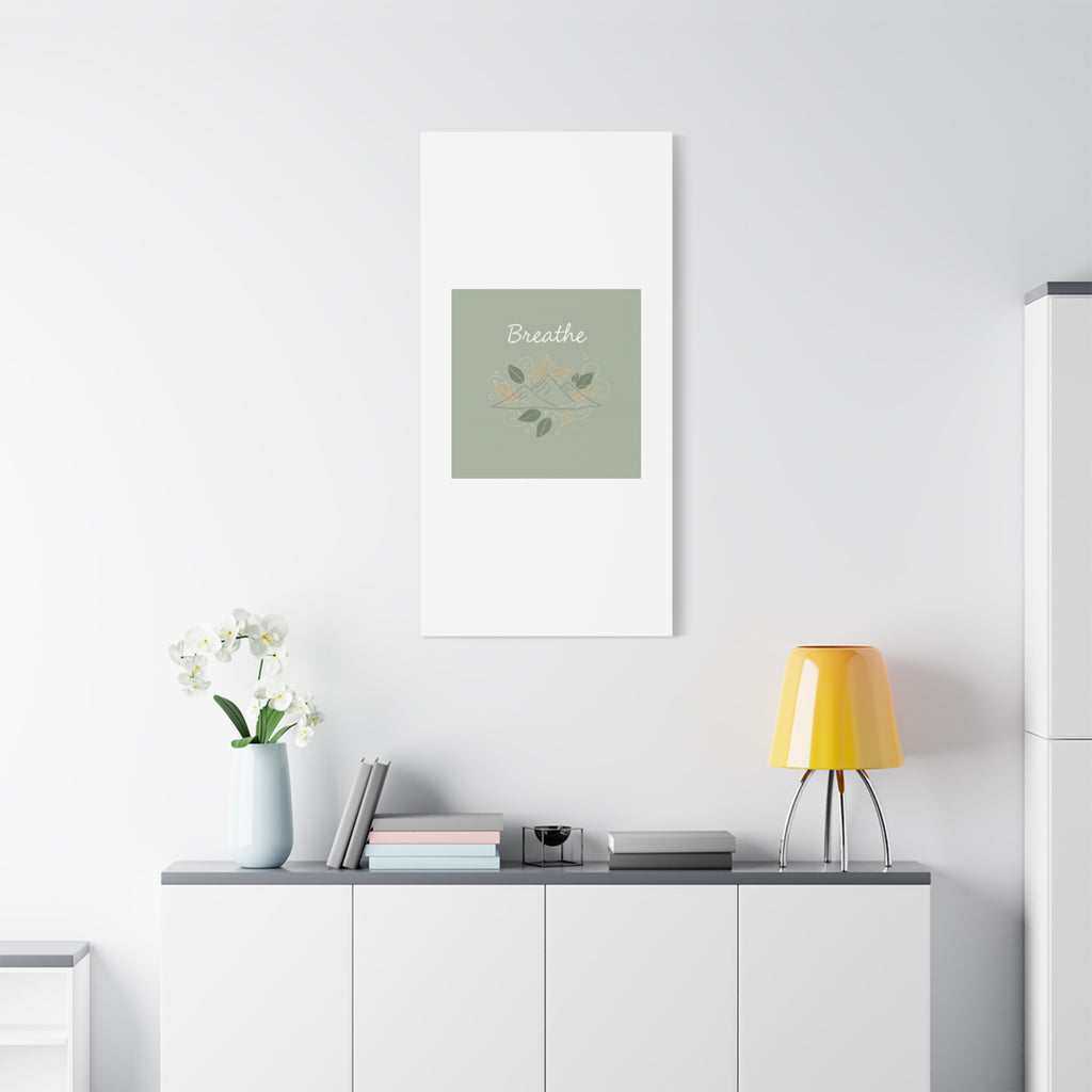 Breathe Mountain Line Canvas | Nature Symbols, Minimal Forest Wall Art