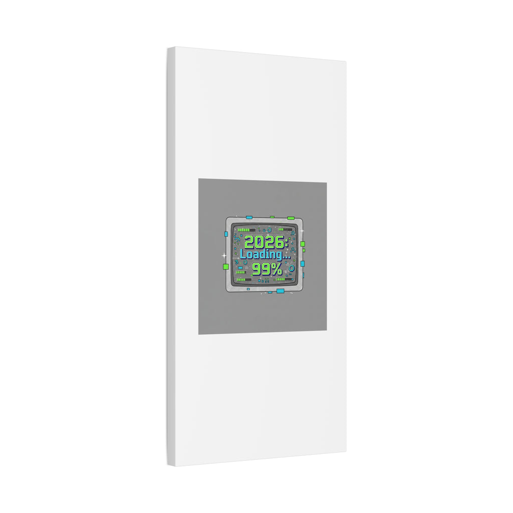 2026 Loading 99% Canvas | NYE countdown, retro system interface
