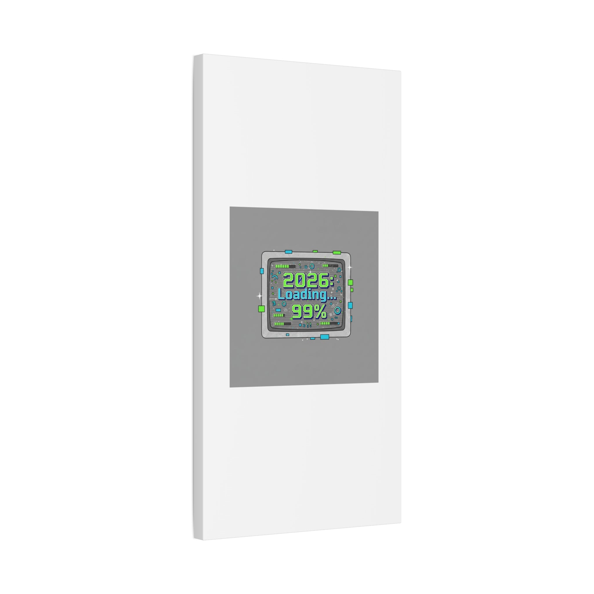 2026 Loading 99% Canvas | NYE countdown, retro system interface