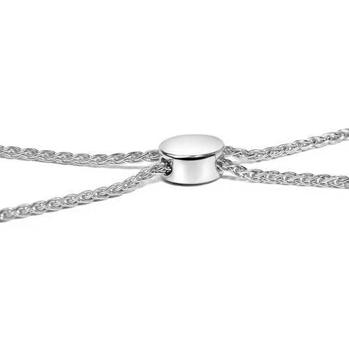 .925 Sterling Silver 1/2 Cttw Diamond Double Wave Bolo Bracelet