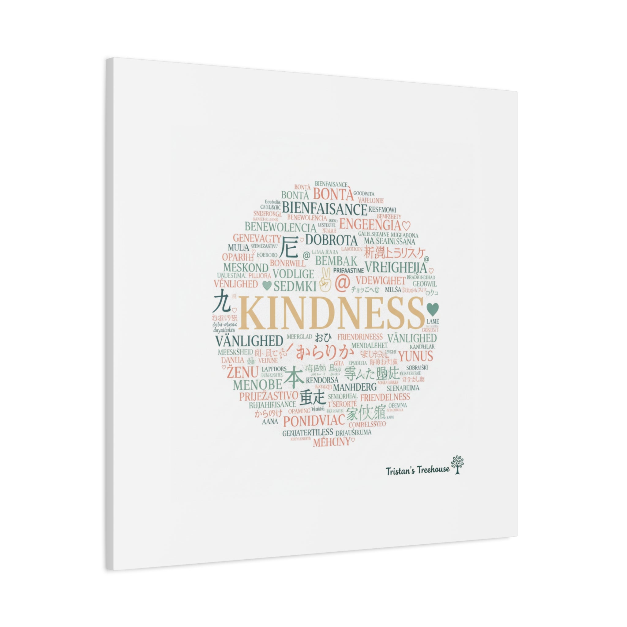 Kindness Word Cloud Canvas | Fresh Start Minimalist Wall Art