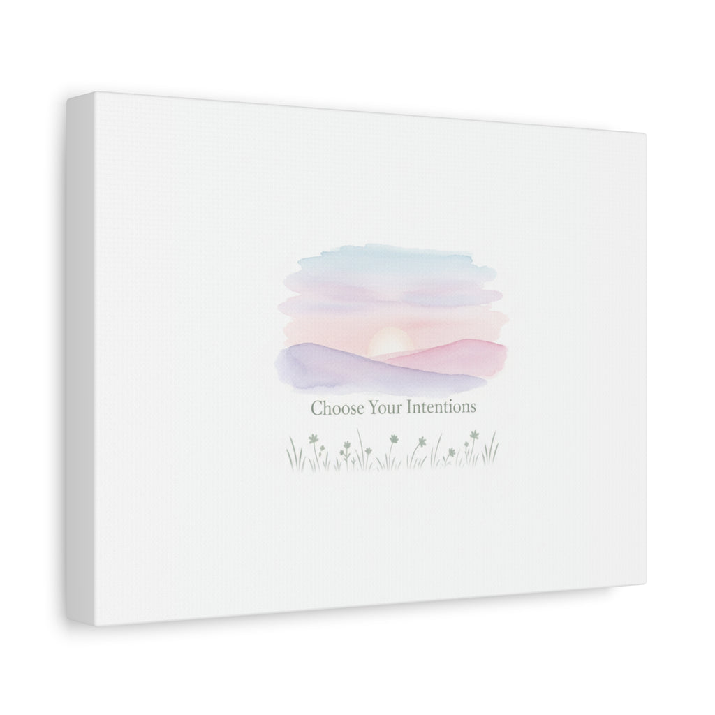Choose Your Intentions Canvas, soft wellness poster, pastel gradient mindfulness art