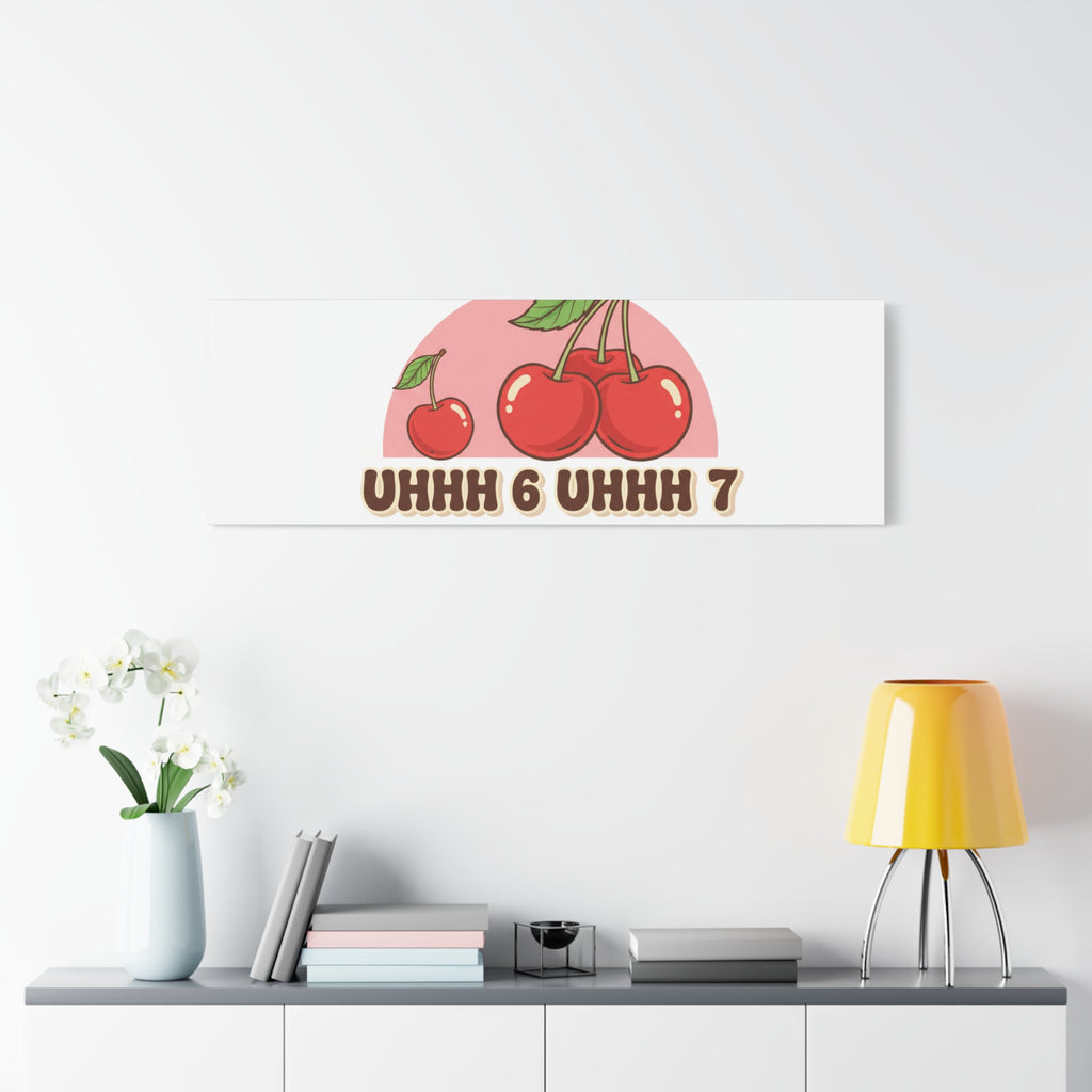 Six Severn Cherry Retro Graphic Canvas | kawaii fruit print, vintage cherry design