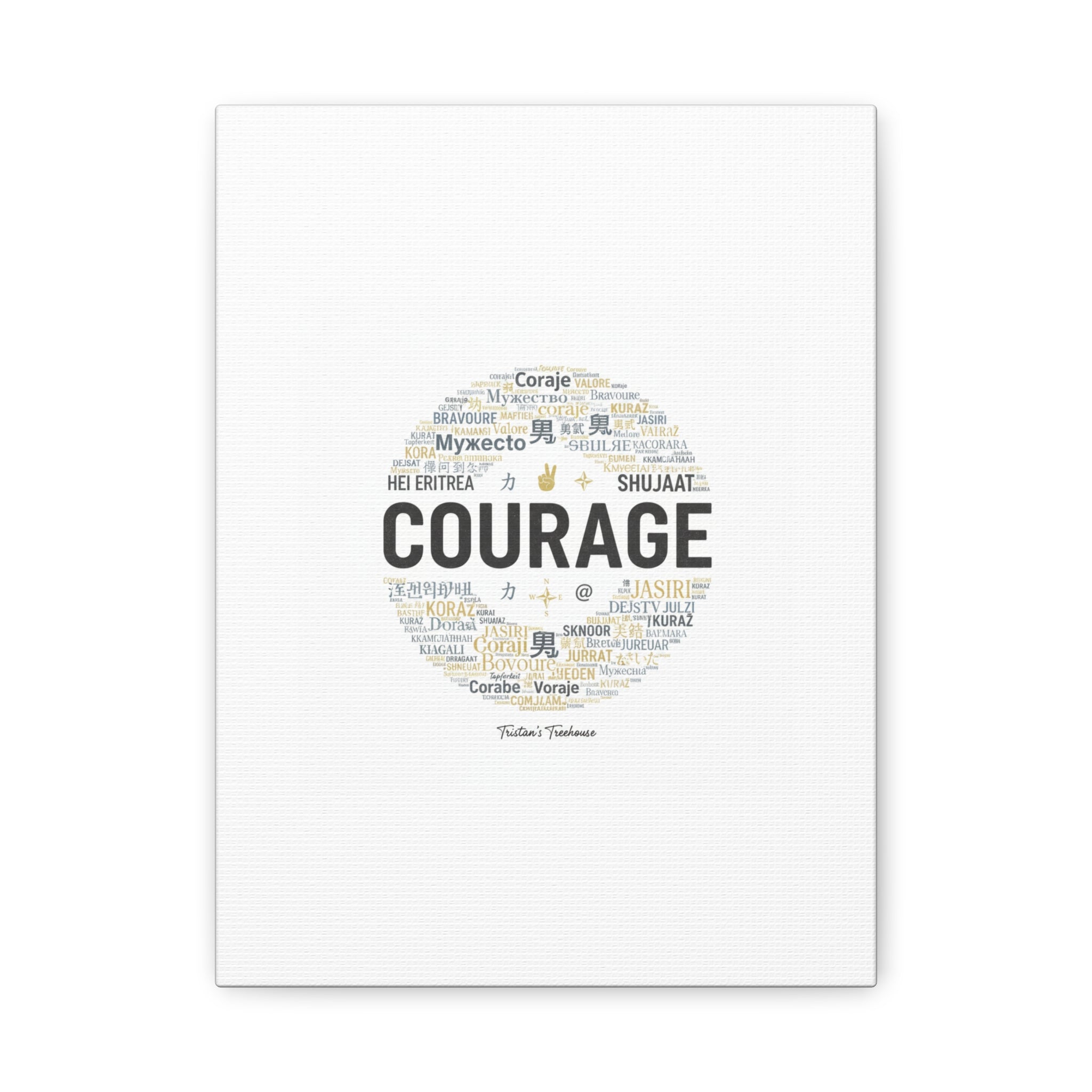 Courage Word Cloud Canvas | Fresh-Start Minimalism art print