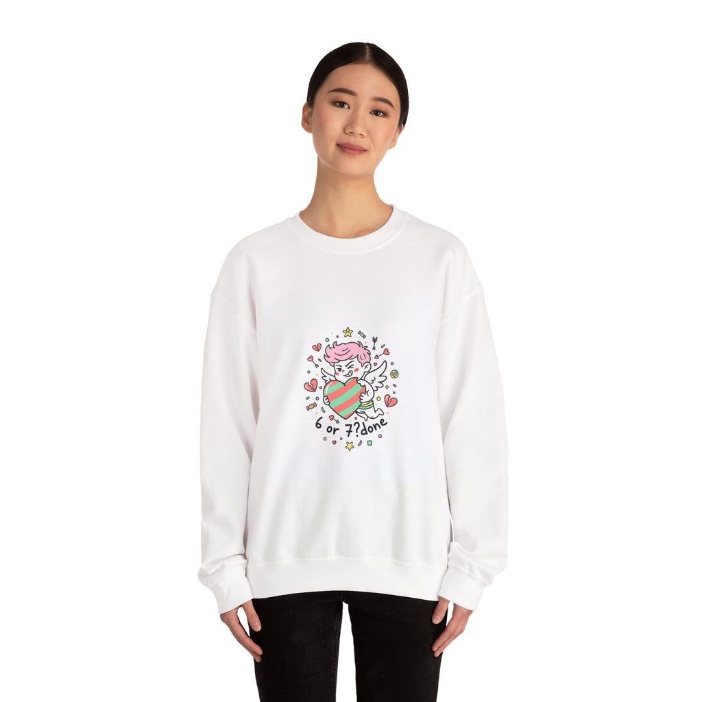 6 7 Weird Cupid Crewneck | Viral Valentine's Sweatshirt | Funny Quirky Love