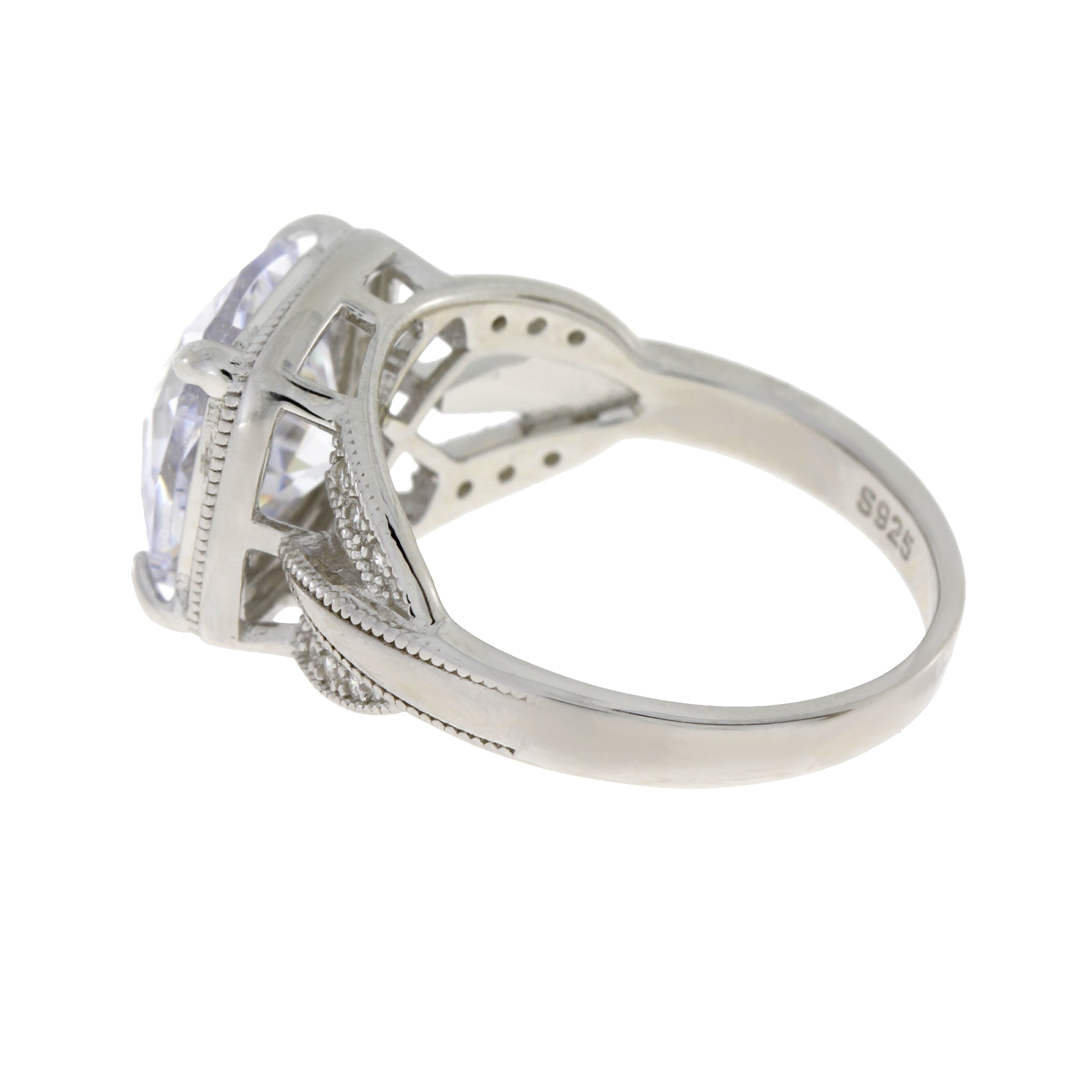 Genuine Cubic Zirconium Ring Sterling Silver