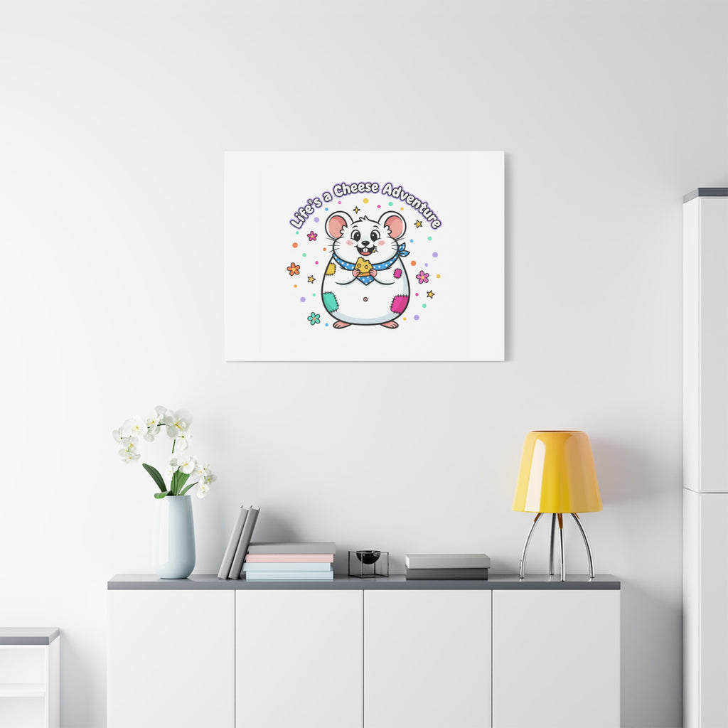 Life's a Cheese Adventure Canvas | Rodent-Core rat art print