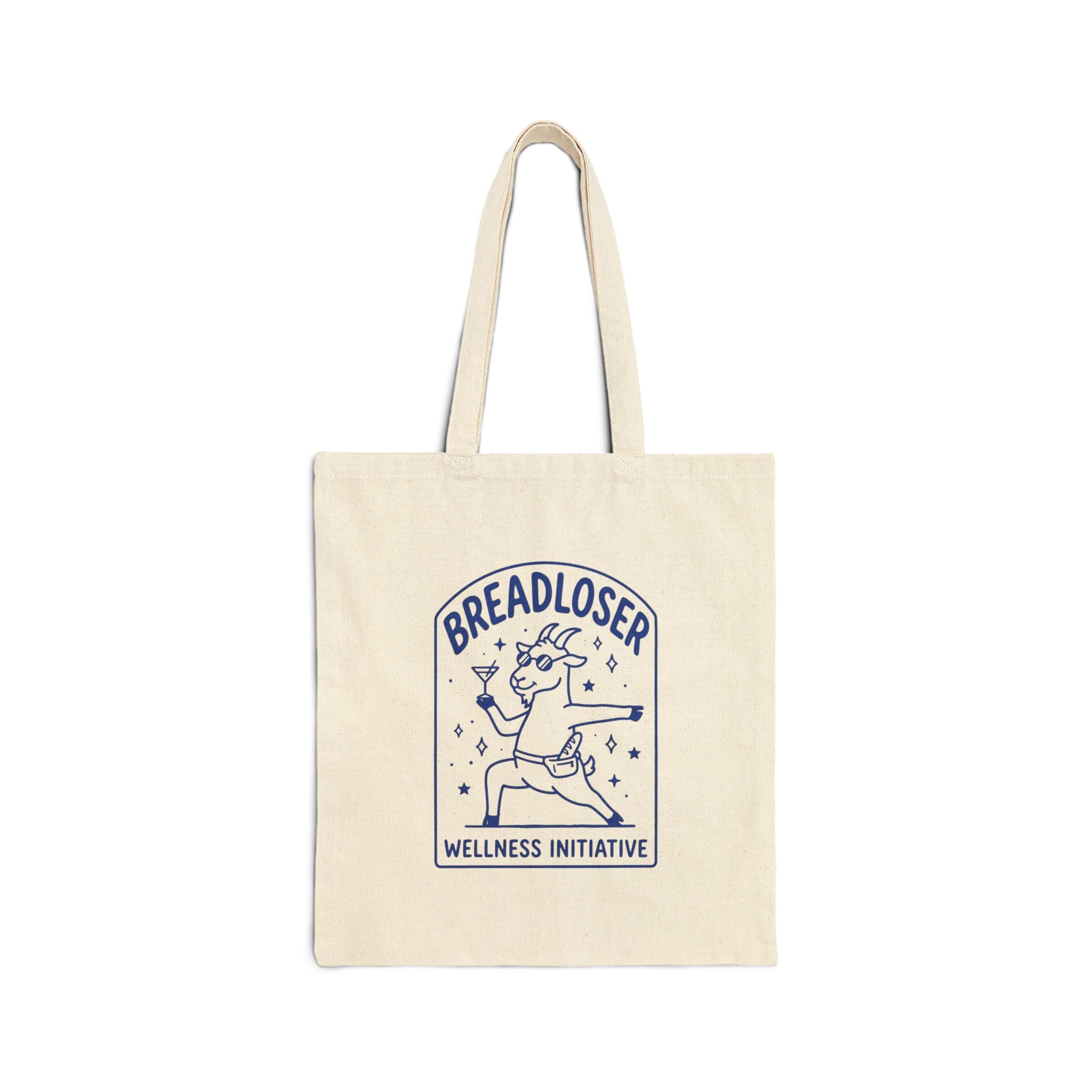 BREADLOSER doodle tote, Cotton Canvas Tote, burnout humor, all-caps meme style