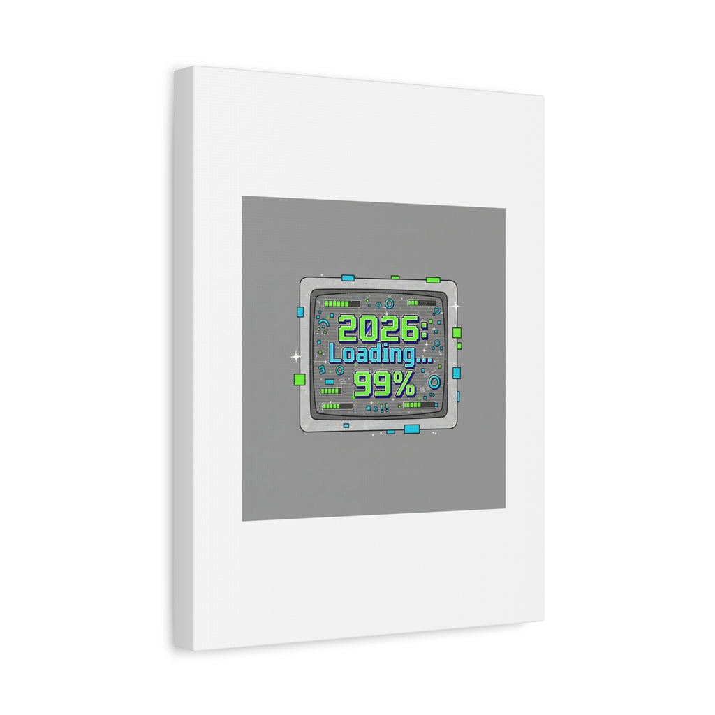 2026 Loading 99% Canvas | NYE countdown, retro system interface