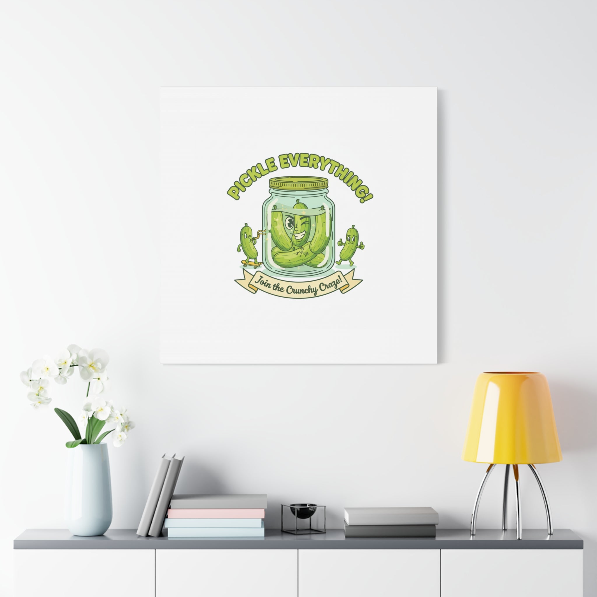 Pickle Everything! Matte Canvas | Brine Design, Pickle Lover Art