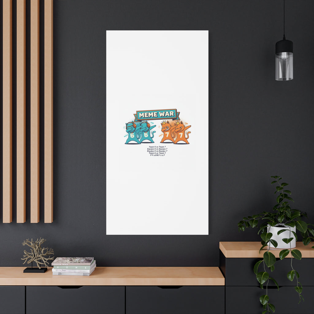 Meme War: Six vs. Seven Canvas Wall Art