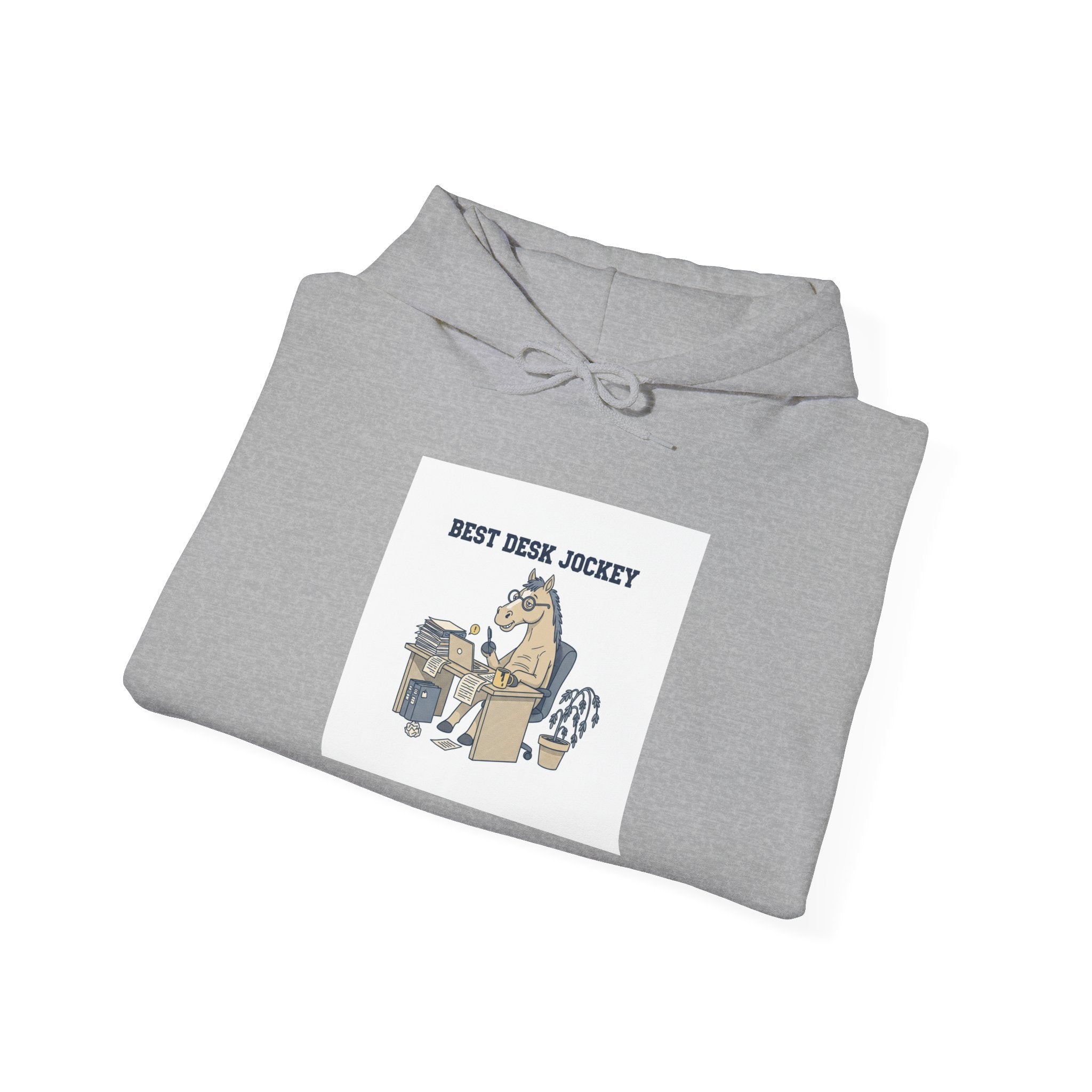 Work Horse Jockey Hoodie | corporate burnout parody, office horse design