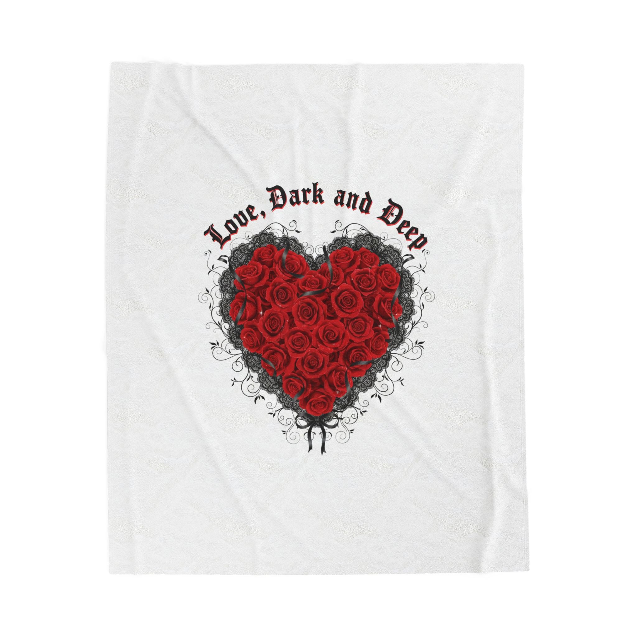 Love, Dark and Deep Heart Plush Blanket | gothic romance, 80s new romantic