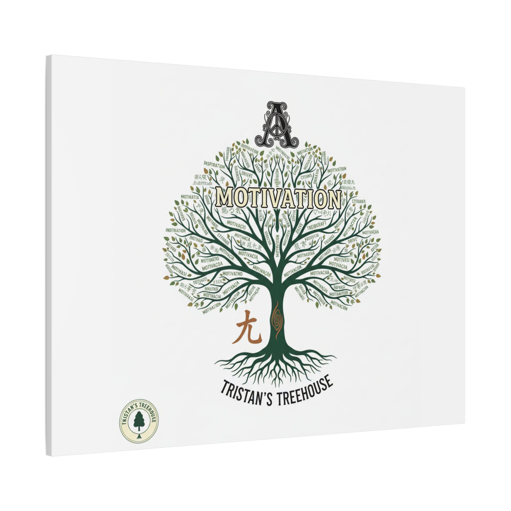 Handwritten Doodle Tree Canvas | Matte Stretched Wall Art