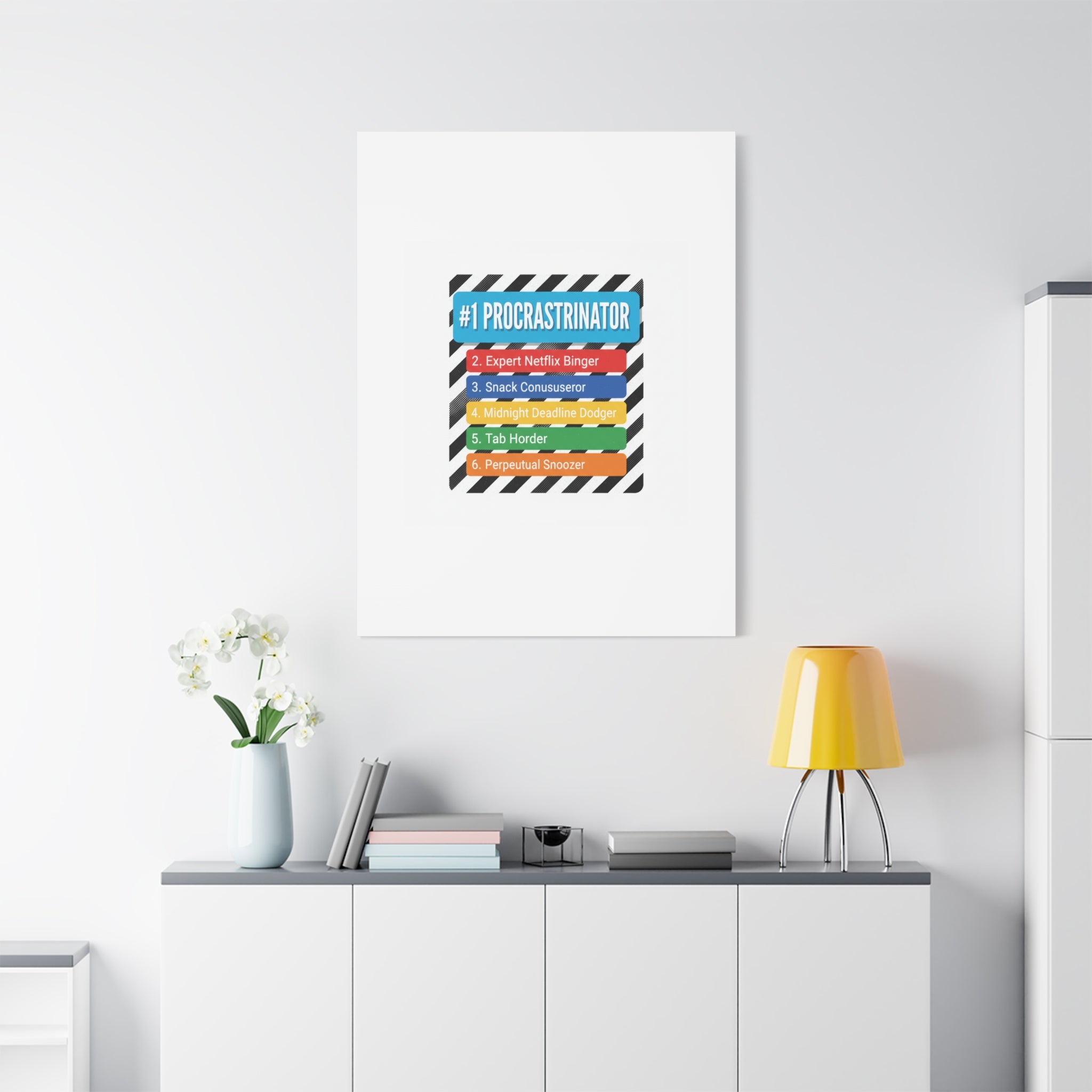 #1 Procrastinator Canvas, Rank-Style List Poster | Top-List Ranking Obsession