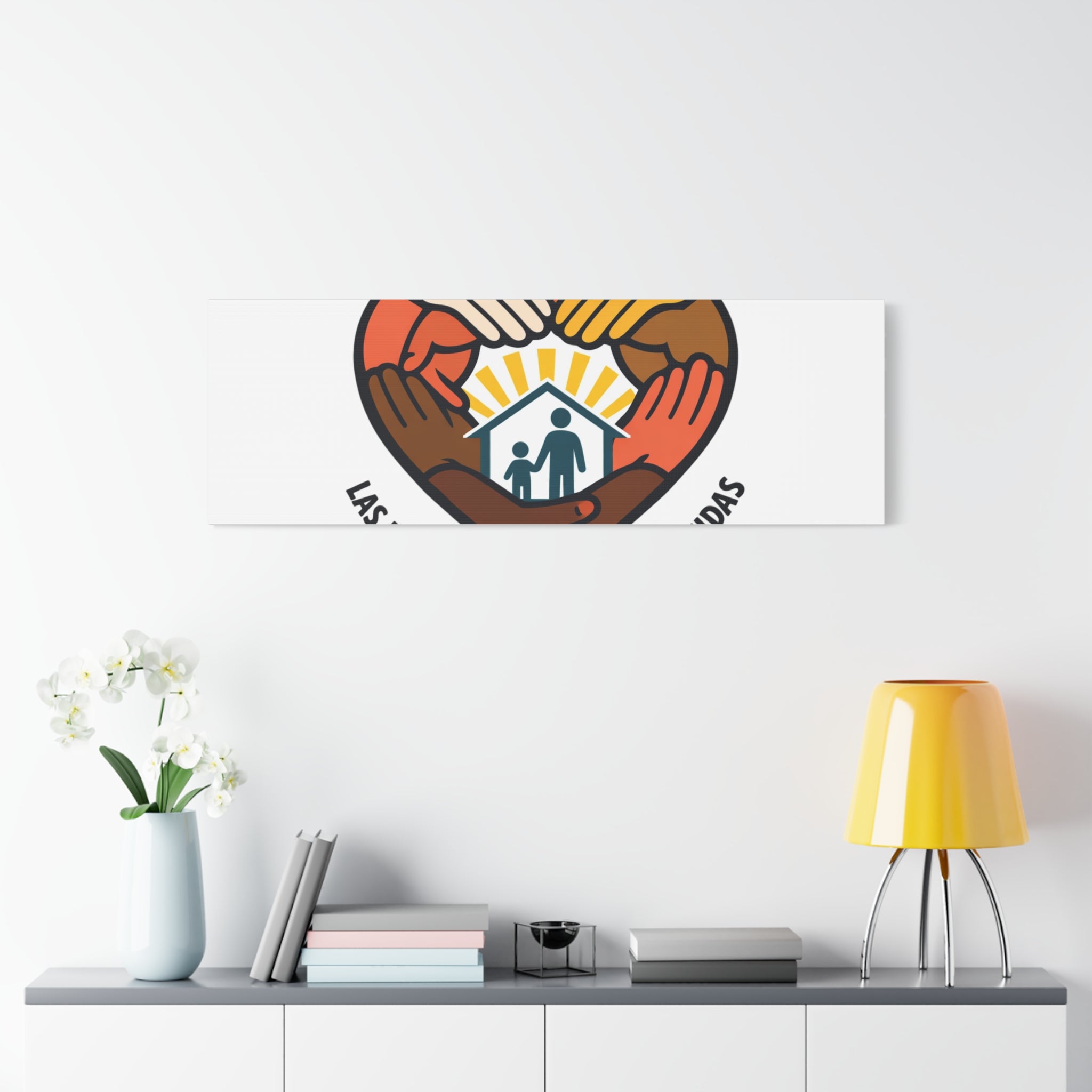 Families Belong Together Canvas, family unity solidarity, bilingual inclusive decor