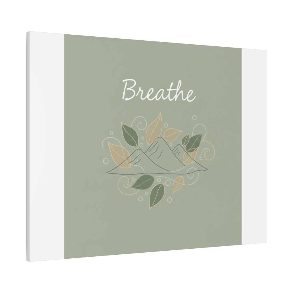 Breathe Mountain Line Canvas | Nature Symbols, Minimal Forest Wall Art