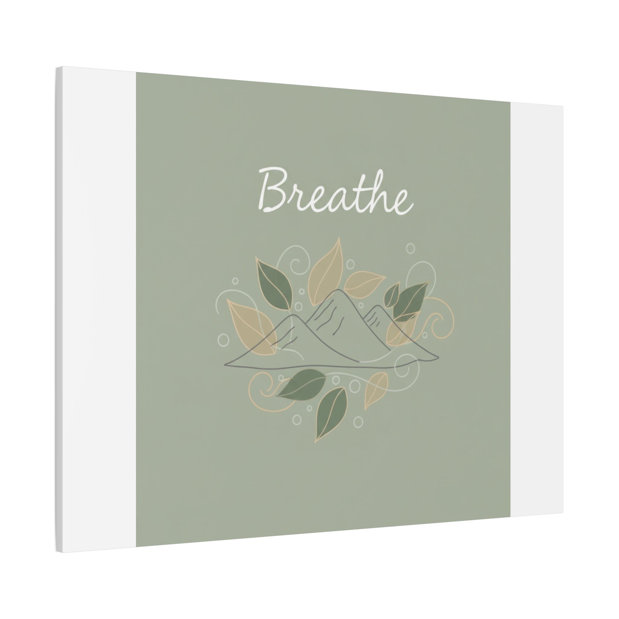 Breathe Mountain Line Canvas | Nature Symbols, Minimal Forest Wall Art