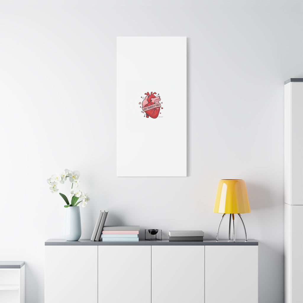 Love Yourself First Canvas, Hearts-with-a-Twist, Anti-Valentine Art