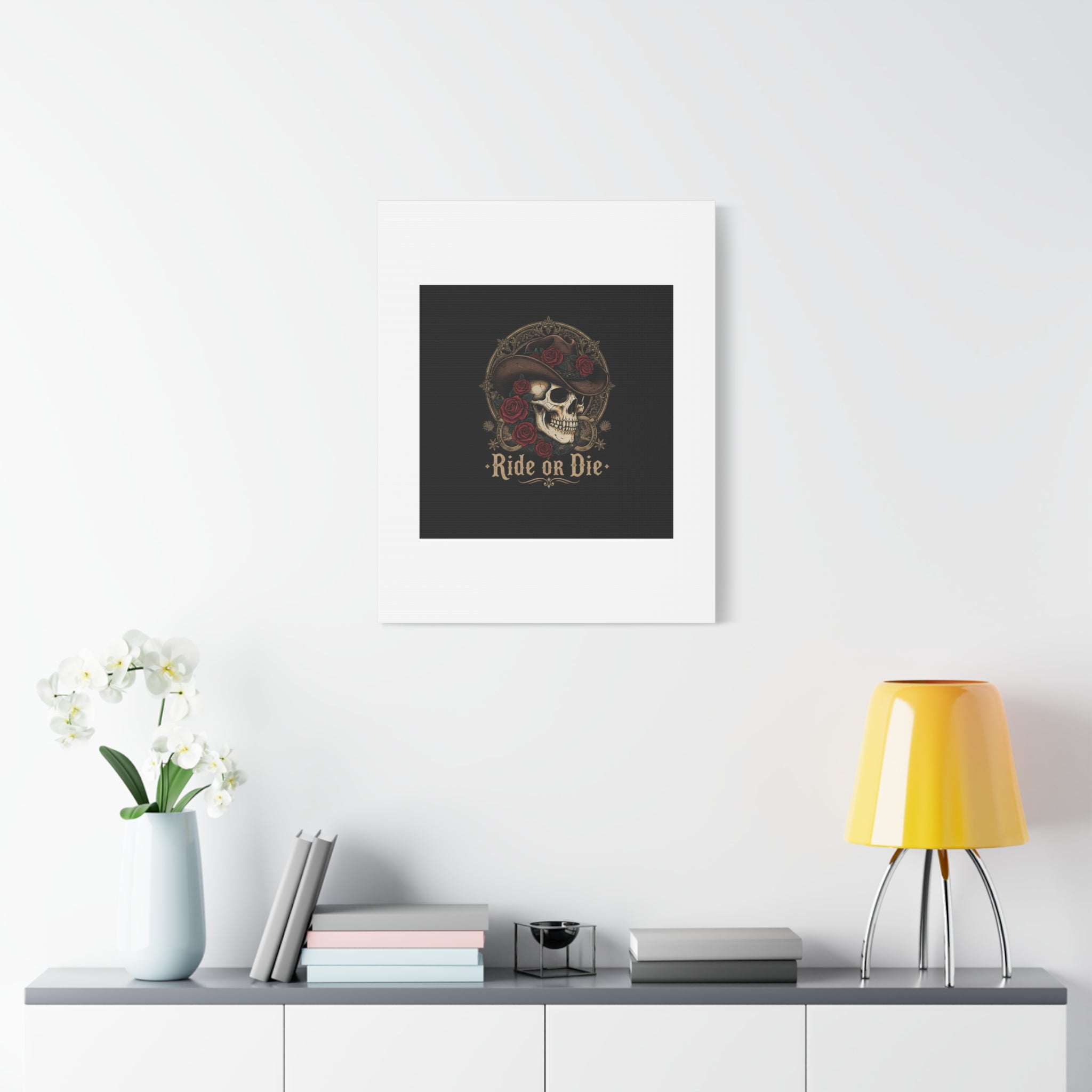 Ride or Die Skull Canvas | Western Skull Art, Gothic Americana