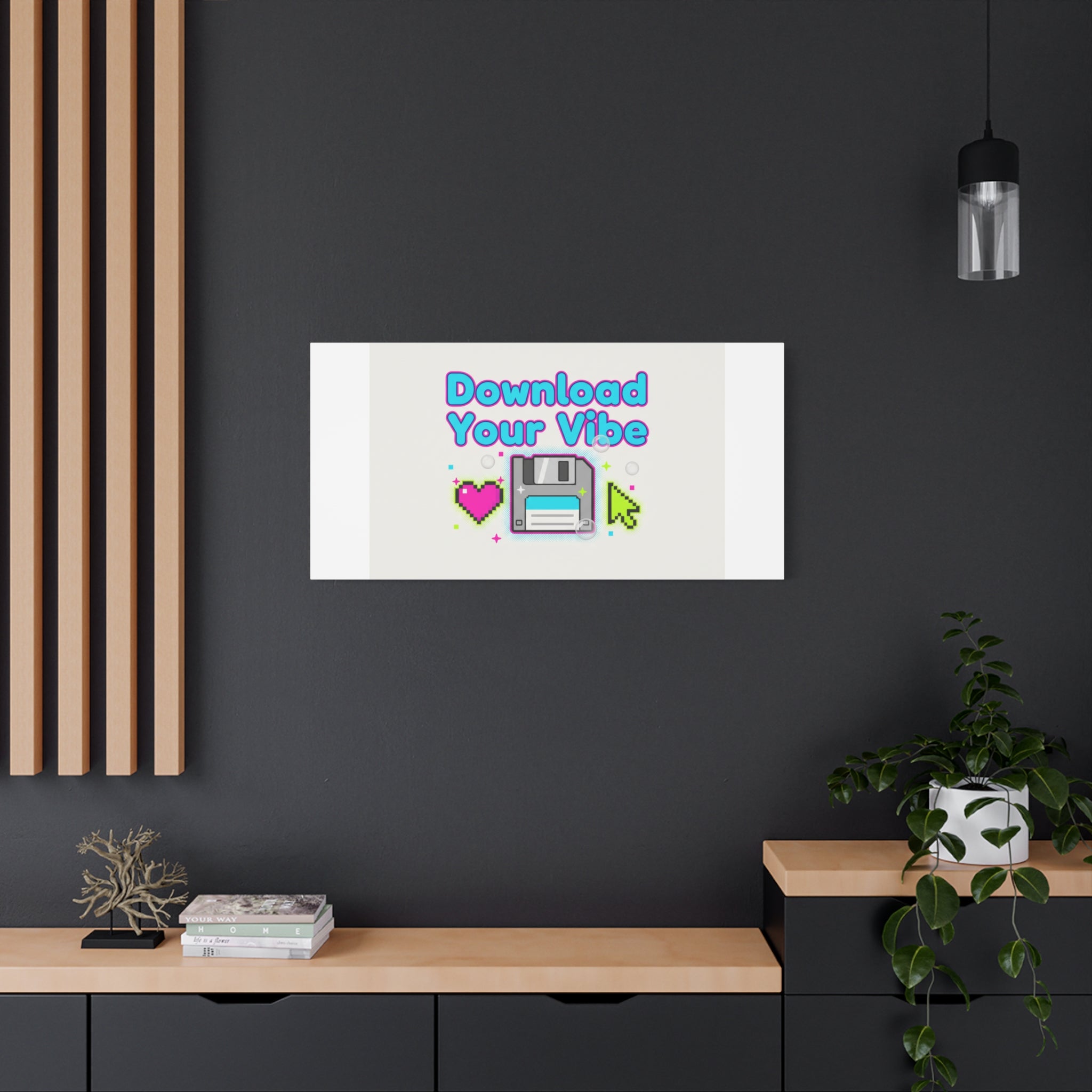 Download Your Vibe Canvas | Y2K Retro Tech, Pixel Floppy Disk Poster