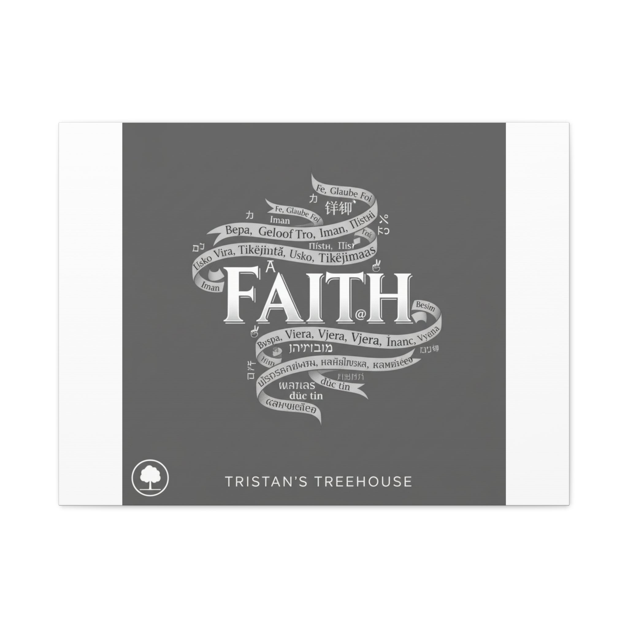 handwritten faith ribbon Canvas | sketch aesthetic, doodle design