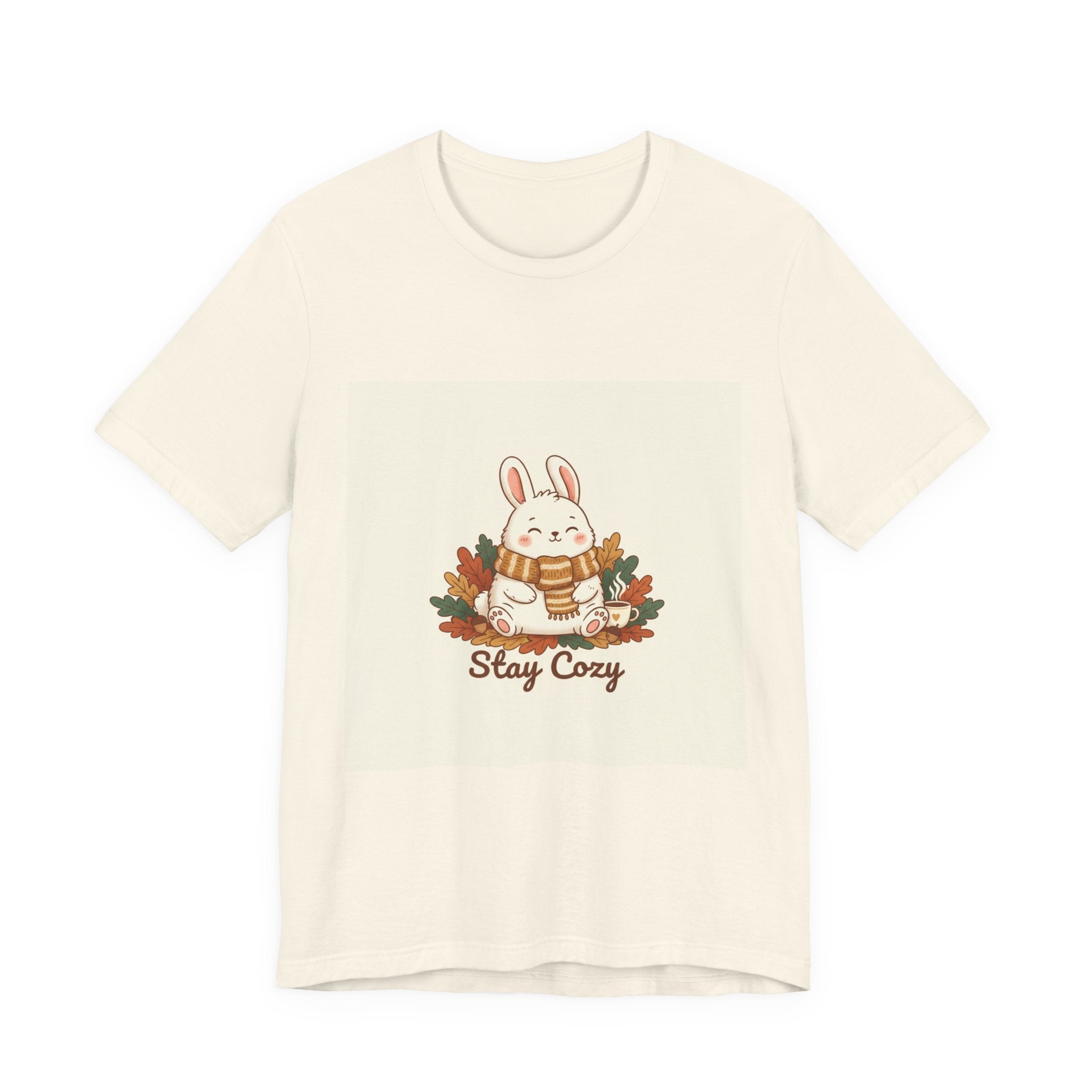 Stay Cozy Bunny T-Shirt | cute animal illustration, winter forest art