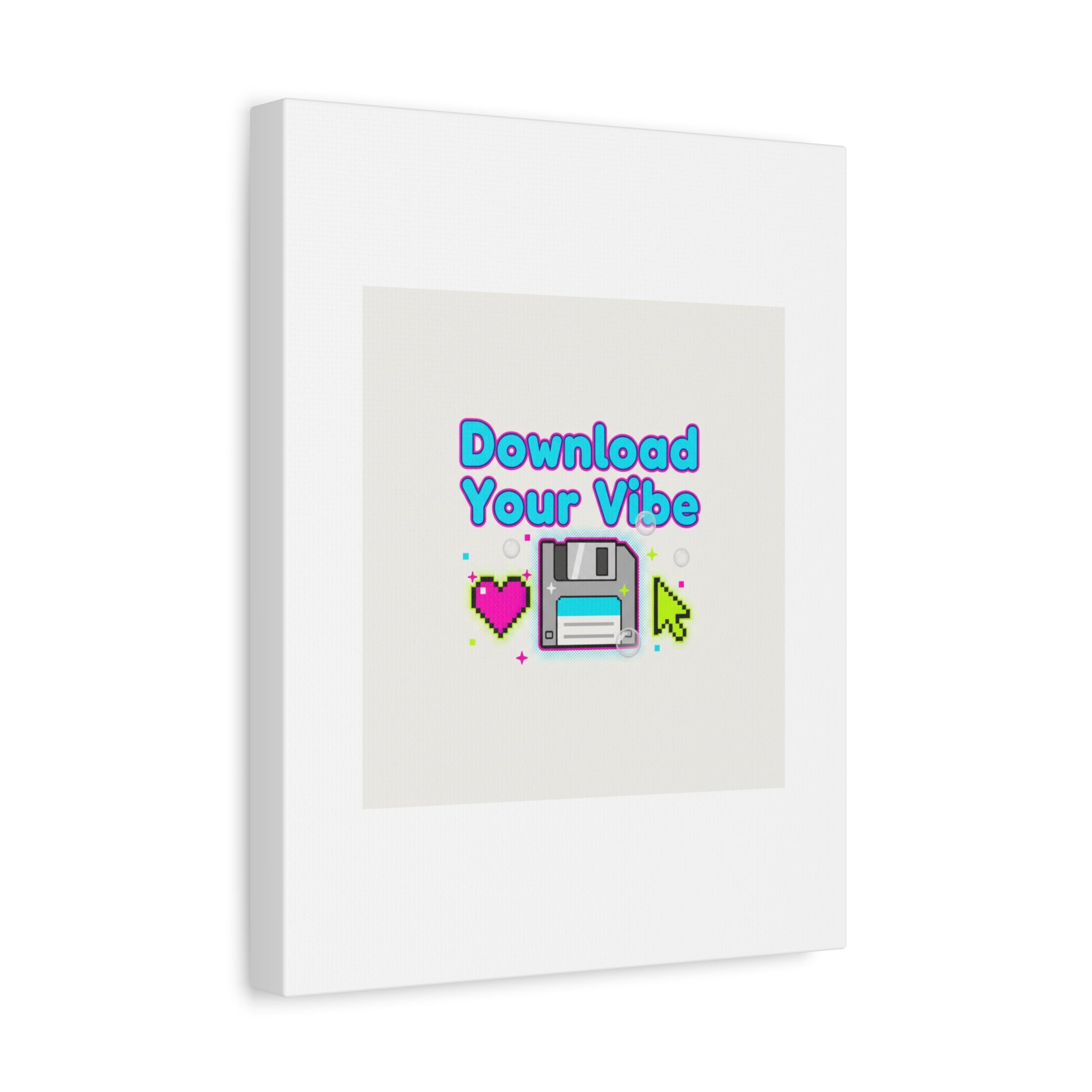Download Your Vibe Canvas | Y2K Retro Tech, Pixel Floppy Disk Poster