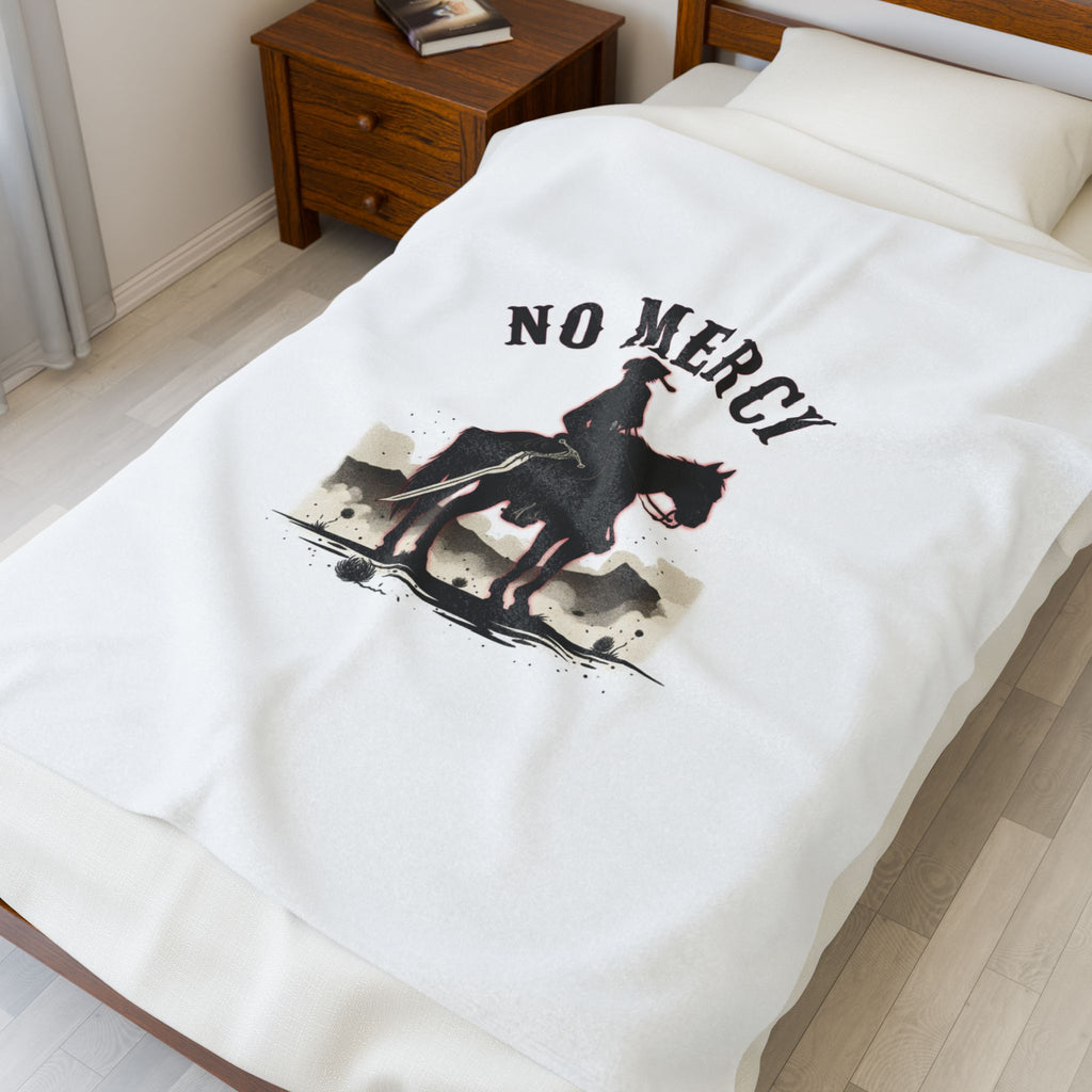 No Mercy Cowboy Rider Blanket | western skull art, gothic Americana