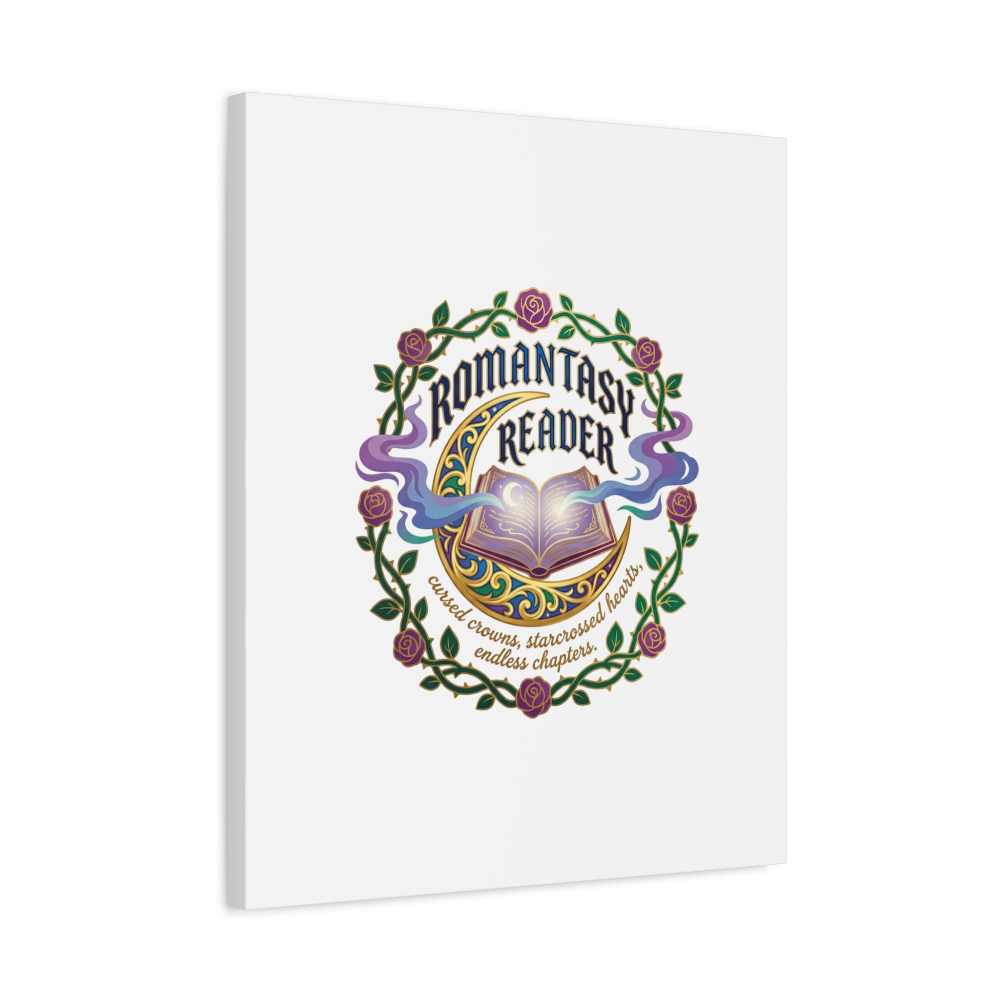 Romantasy Reader Canvas Print | enchanted bookish celestial gothic