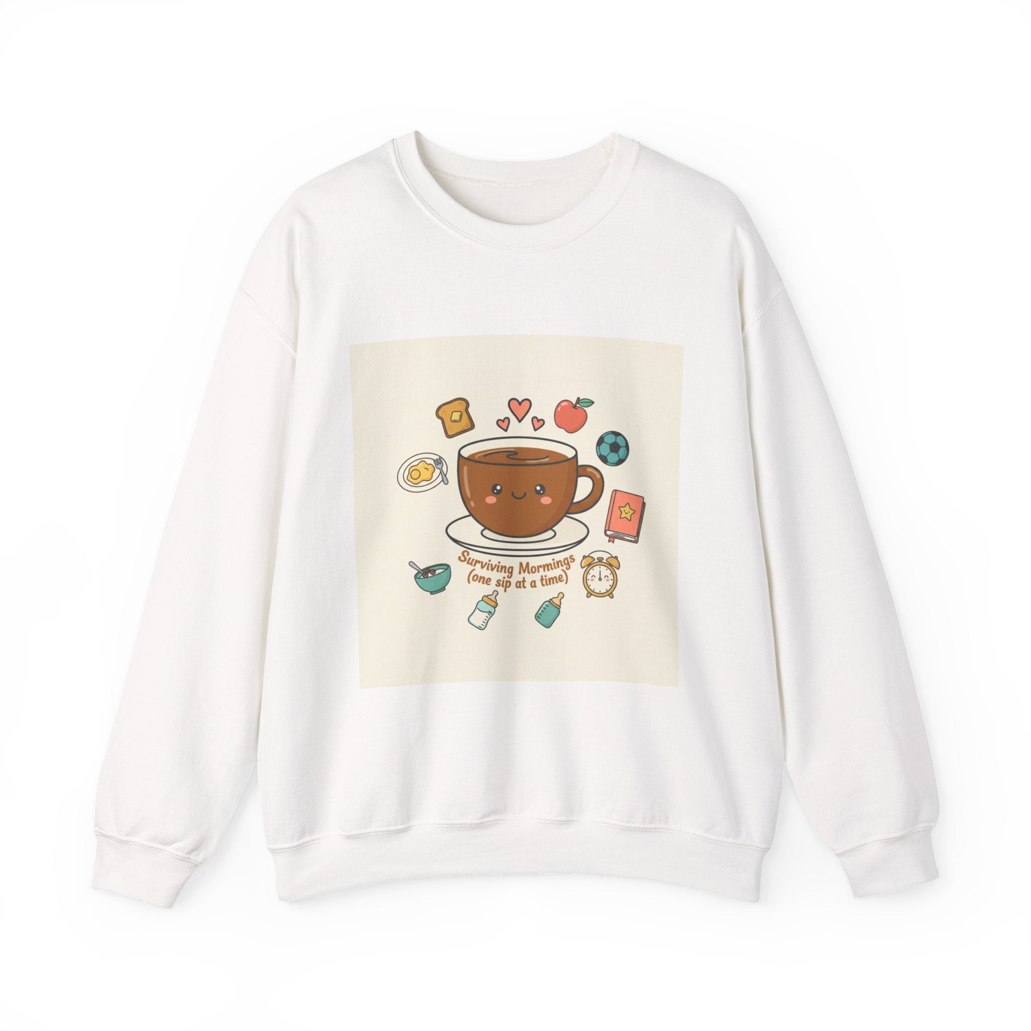 Morning Chaos Coffee Mom Sweatshirt | parenting morning humor, tired parent shirt