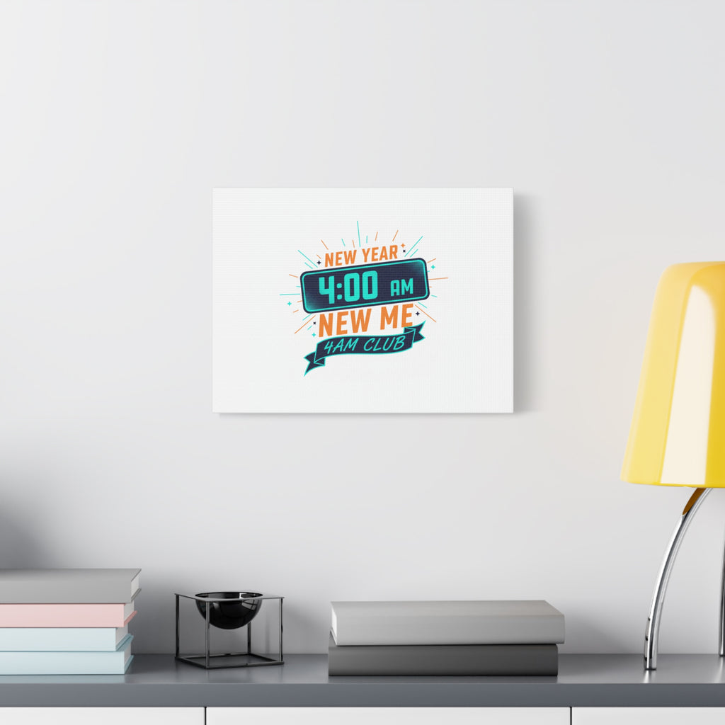 4AM Club New Year Graphic Canvas | Holiday Party Novelty, Festive New Year Decor