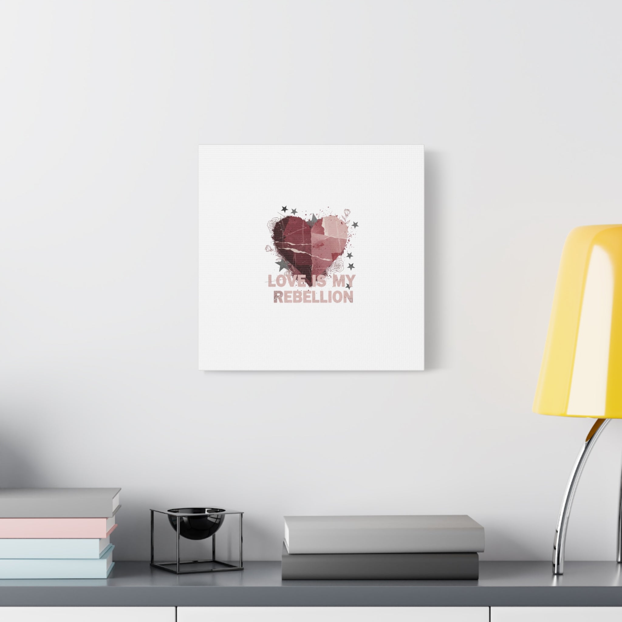 Love Is My Rebellion Canvas | Soft Grunge Hearts, Distressed Valentine Collage