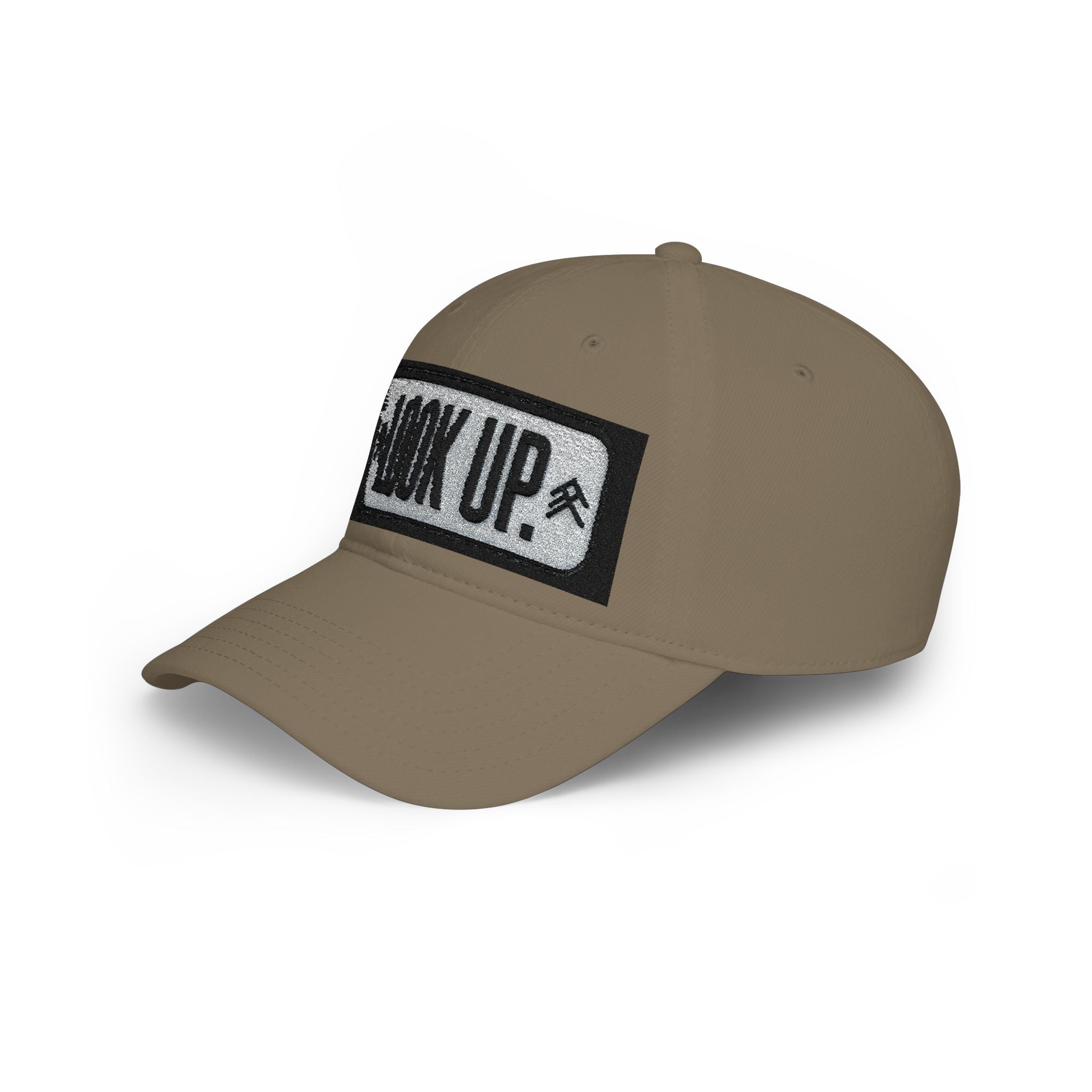 LOOK UP Patch Baseball Cap — Motivational Low-Profile Red Hat