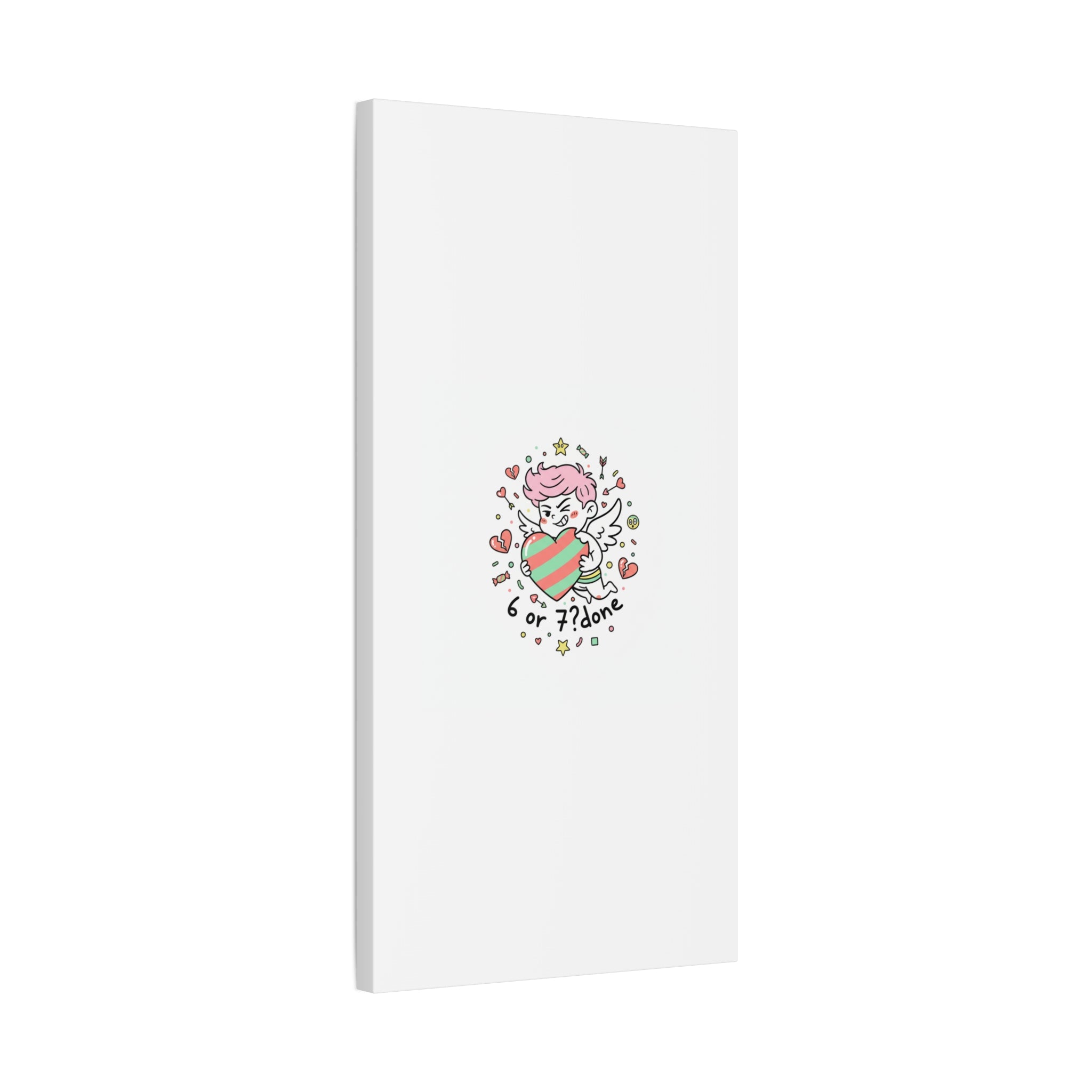 Weird Cupid heart illustration Canvas | Weird Valentine, quirky chaotic love