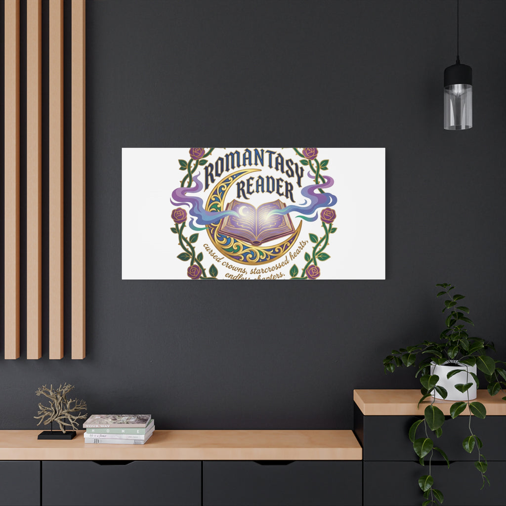 Romantasy Reader Canvas Print | enchanted bookish celestial gothic