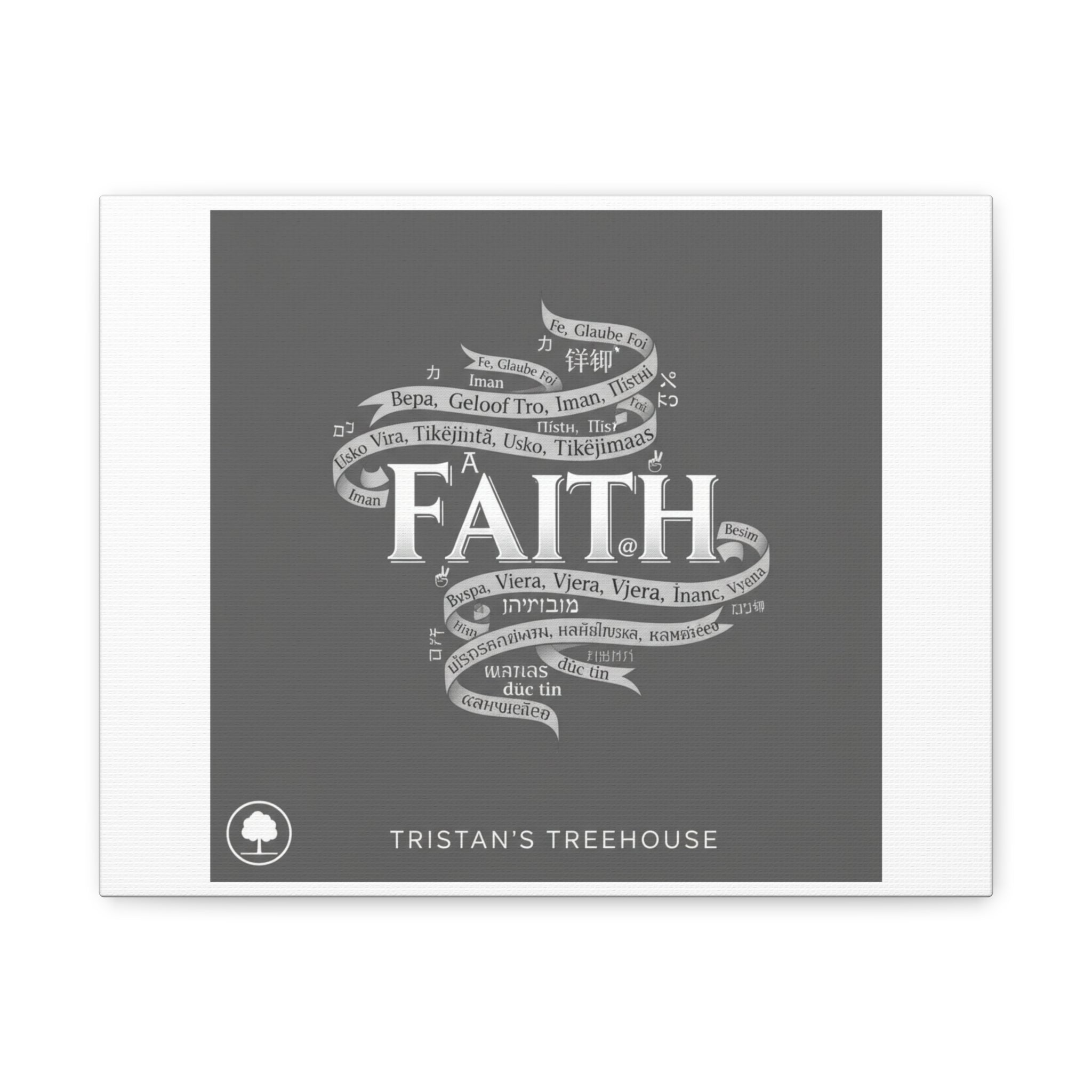 handwritten faith ribbon Canvas | sketch aesthetic, doodle design