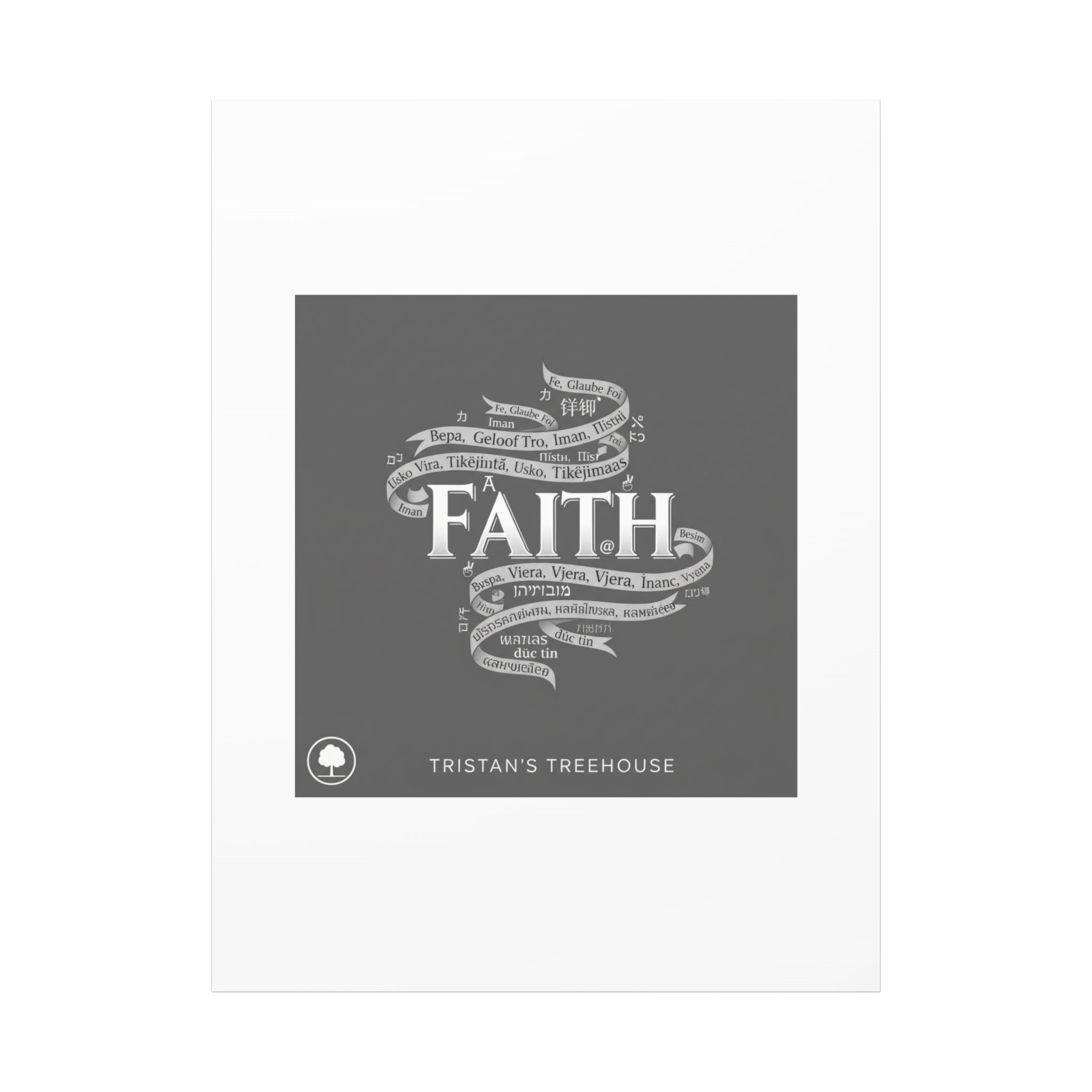 handwritten faith ribbon Canvas | sketch aesthetic, doodle design