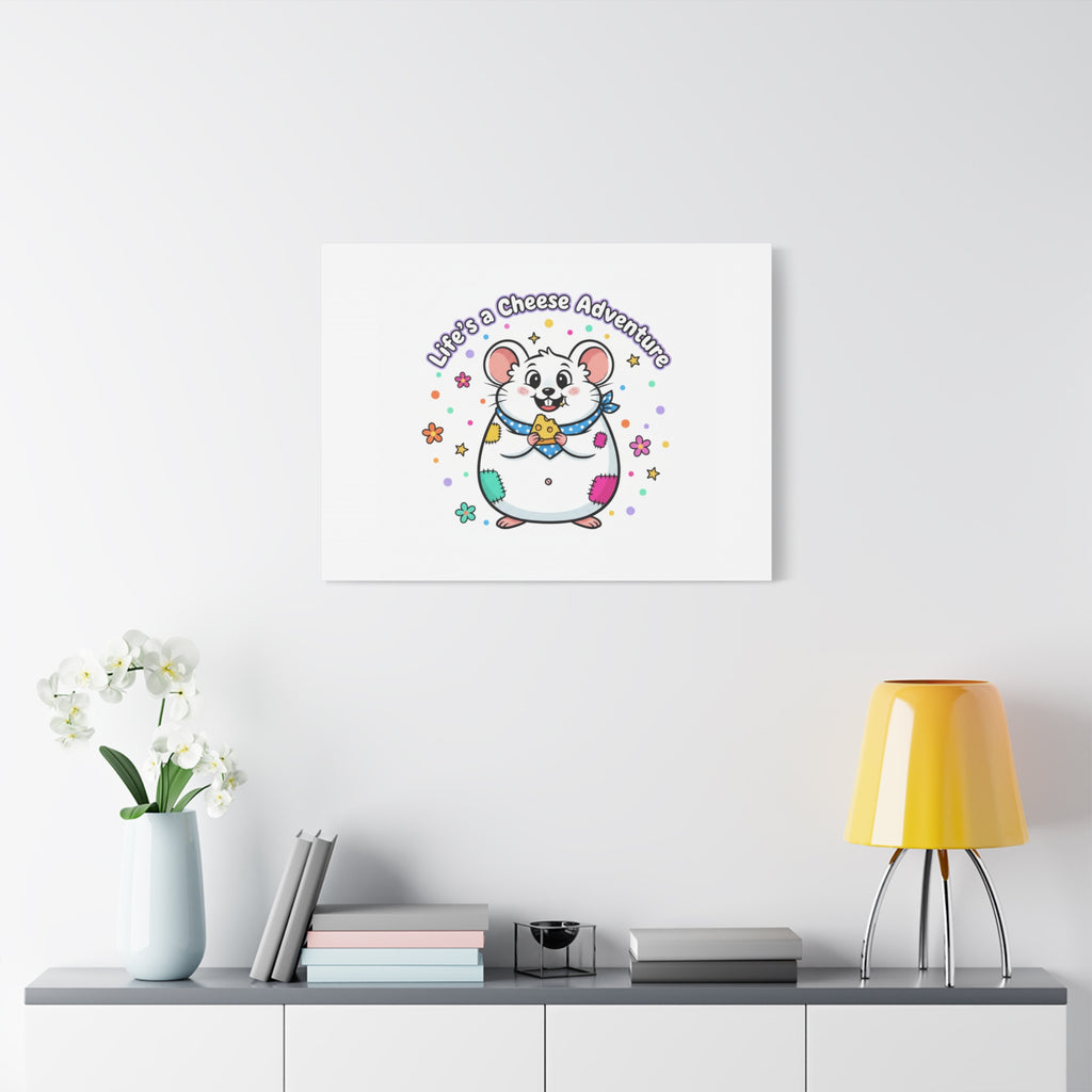 Life's a Cheese Adventure Canvas | Rodent-Core rat art print
